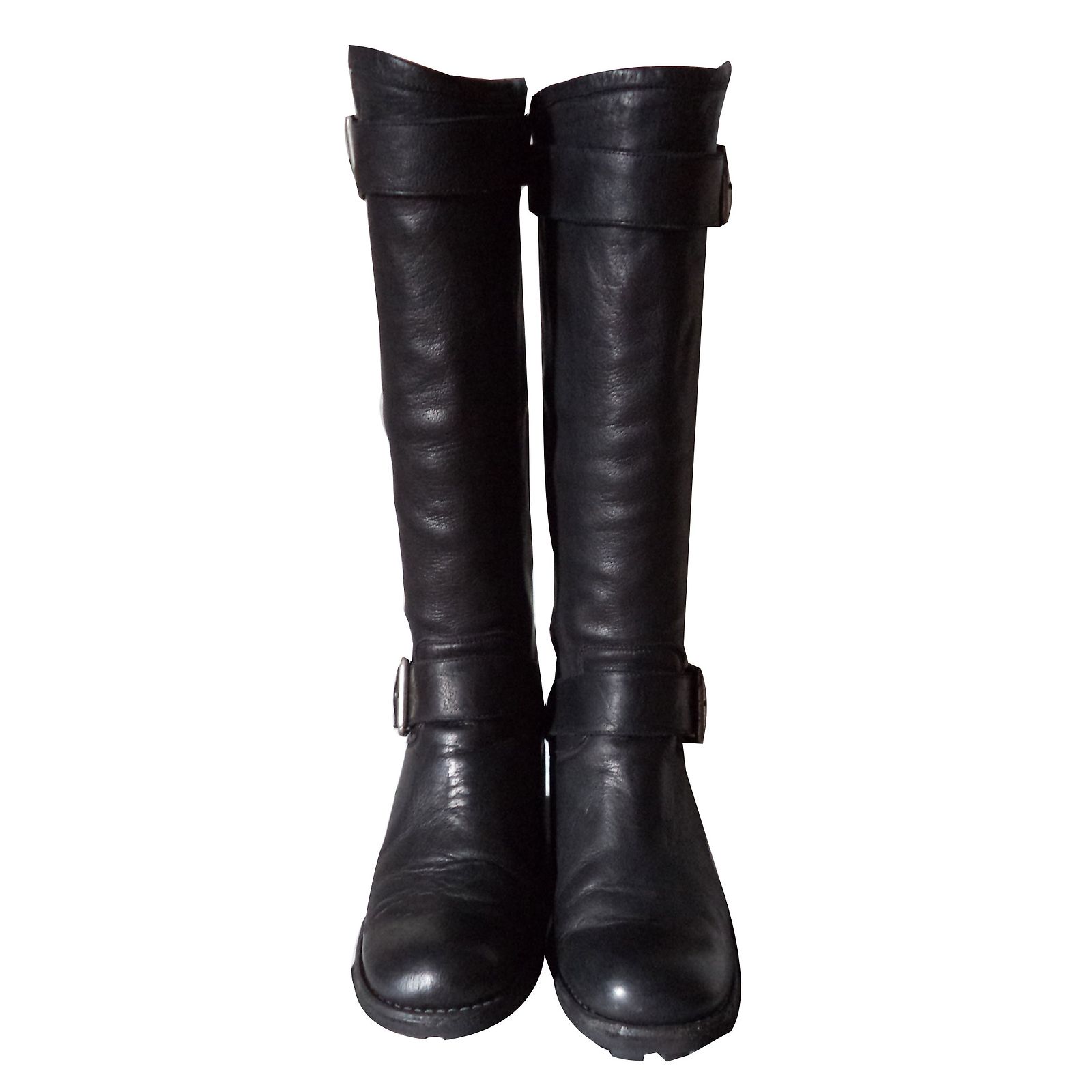 Bottes FREE LANCE Zigly Perfo Talons 10.5 Cm Cuir Noir - Taille 38 - Occasion Excellent état