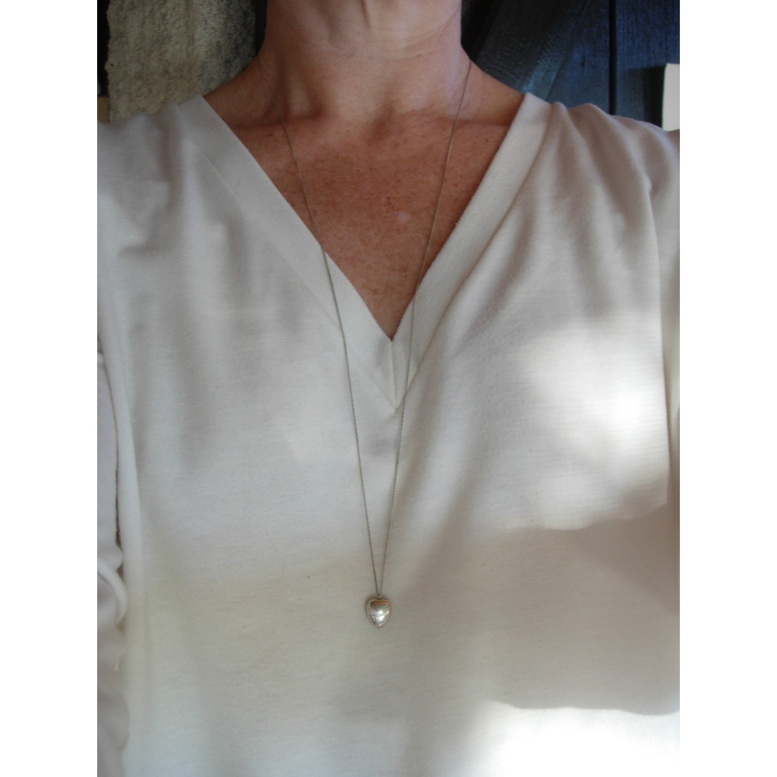 tiffany long silver necklace