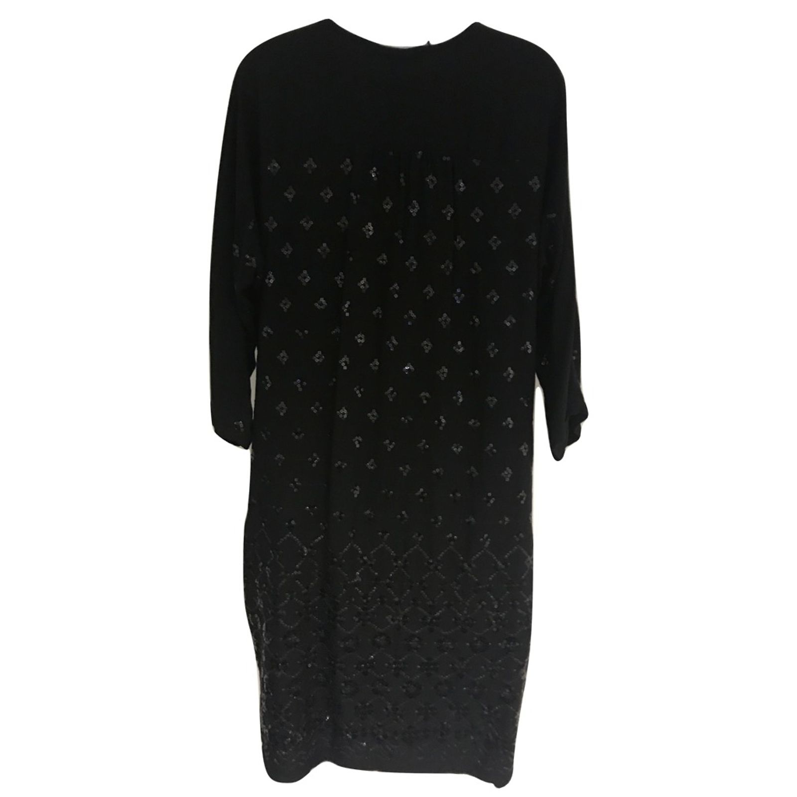 Robe Longue Noire Gérard Darel Taille 36 - Coton, Manches Courtes, évasée, Occasion TB