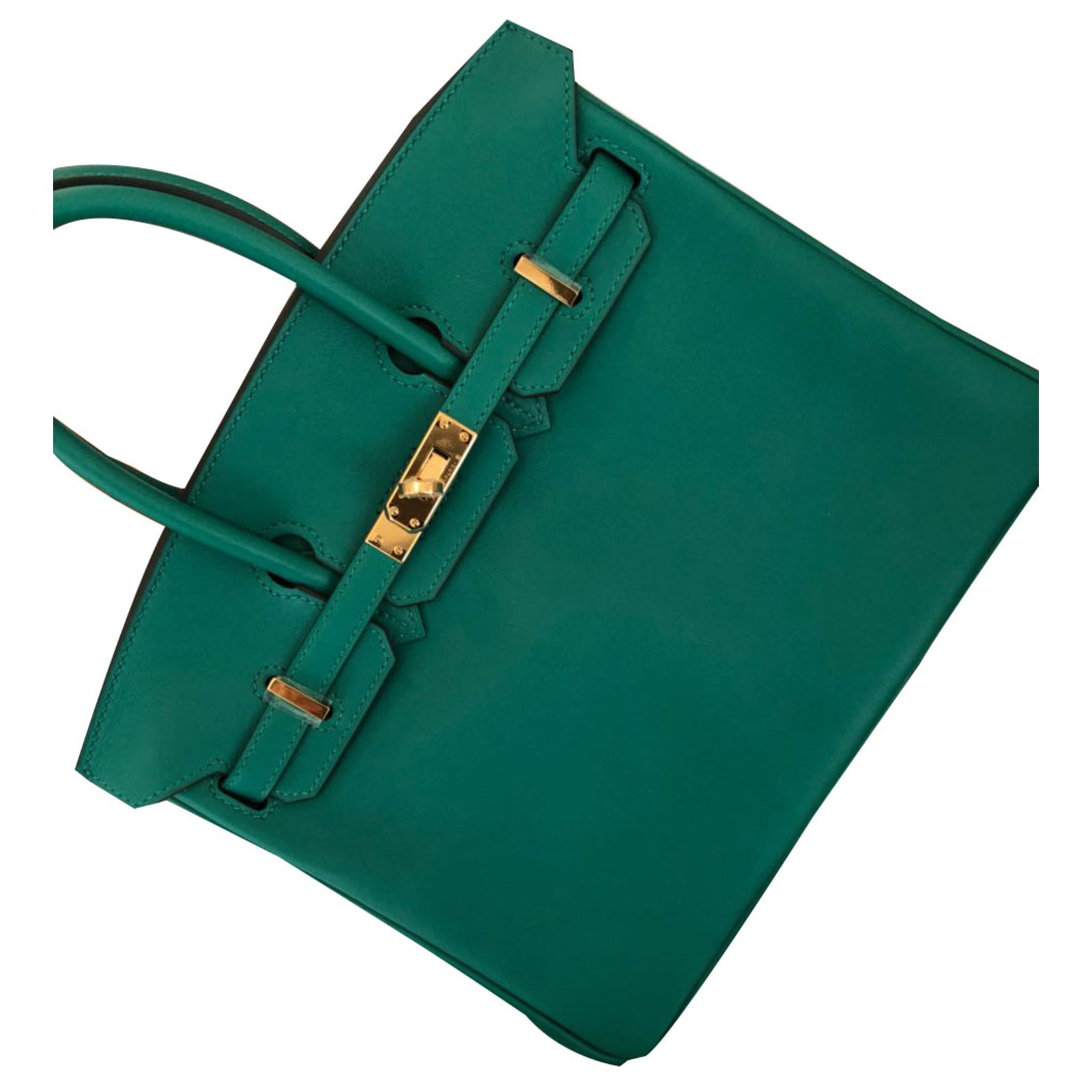 Birkin 25 leather handbag Hermès Green in Leather - 37060187