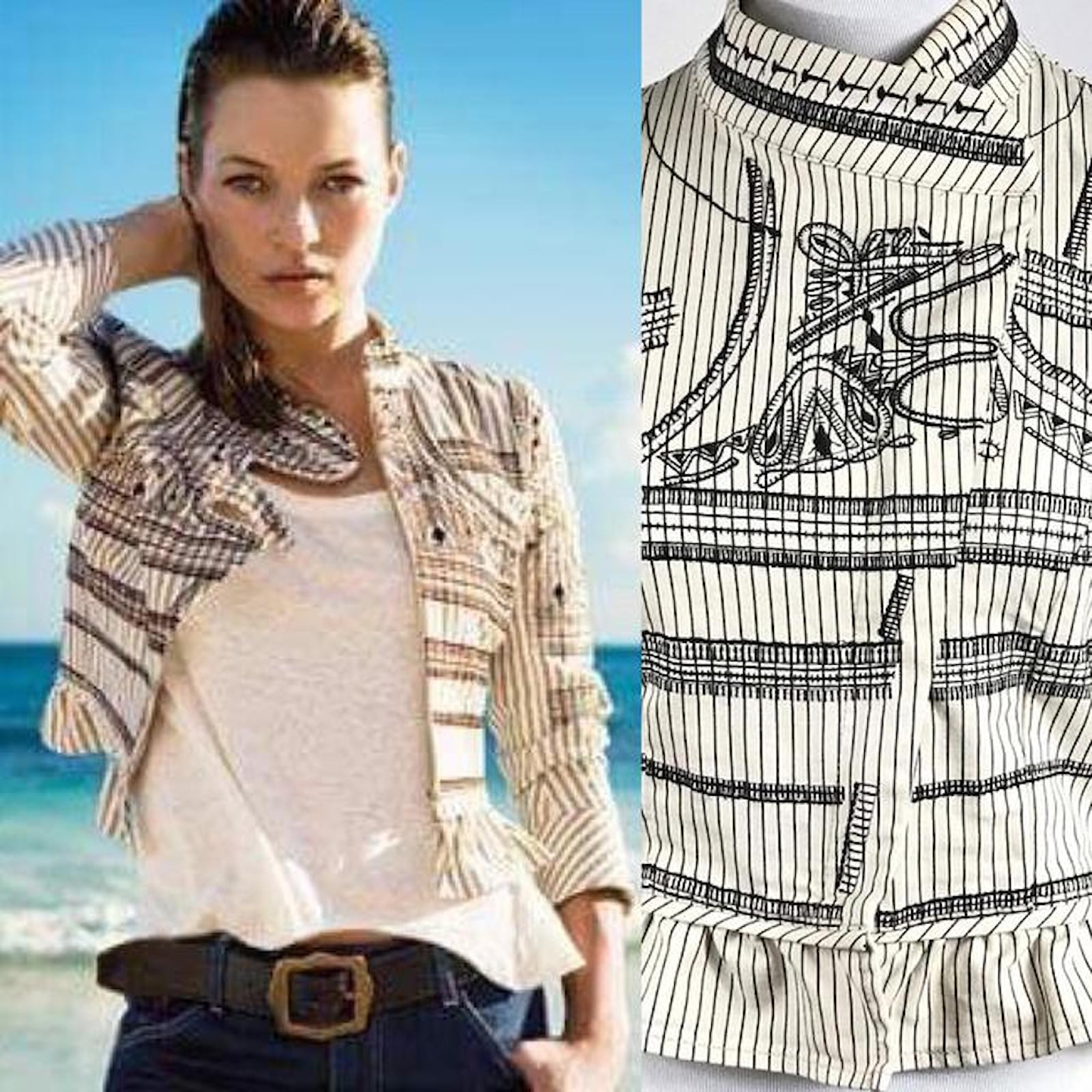 Kate Moss × TOPSHOP ジャケット　ストライプ　テーラード　M Kate Moss × TOPSHOP ジャケット ストライプ テーラード M