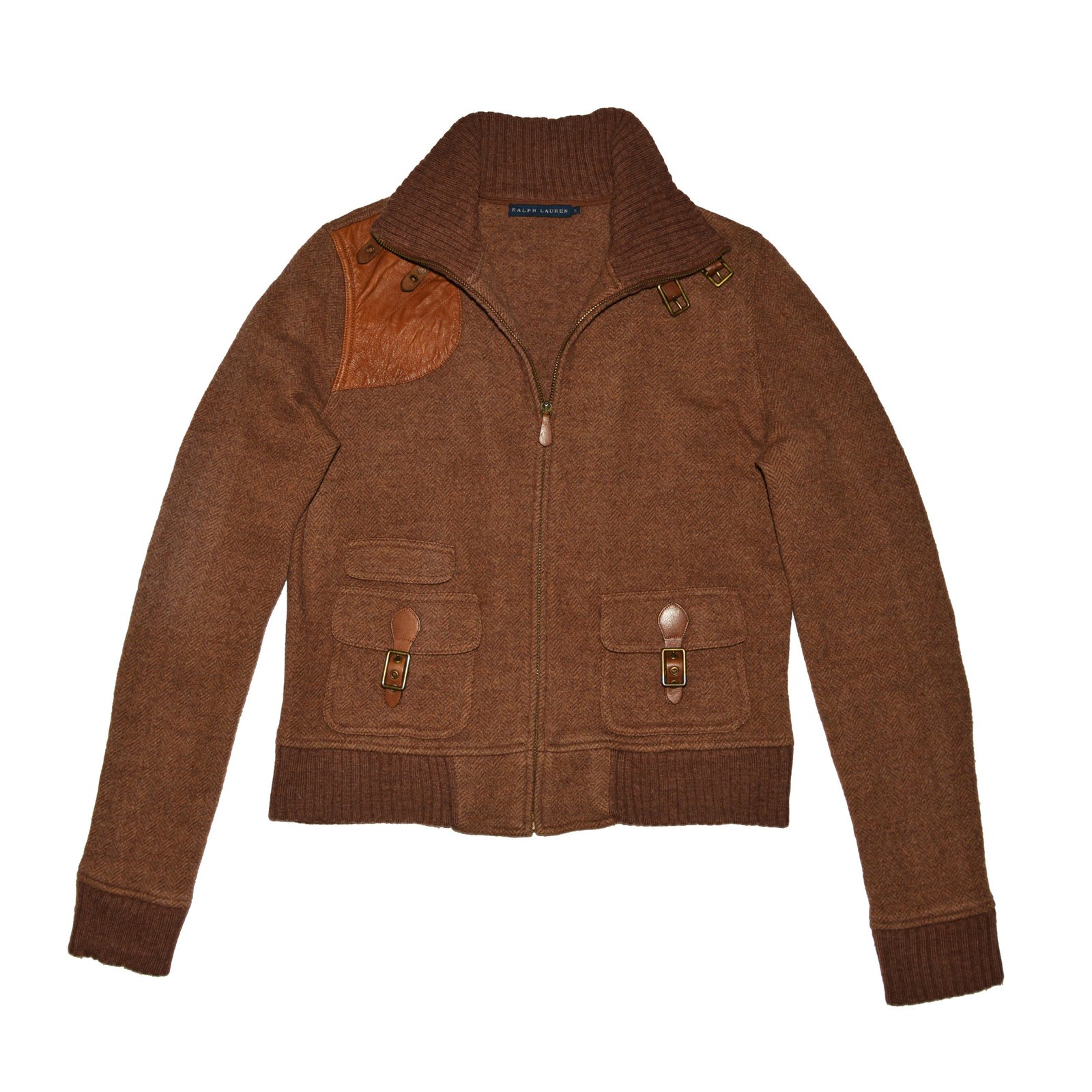 Ralph Lauren Jackets Brown Leather Wool ref.62366 - Joli Closet