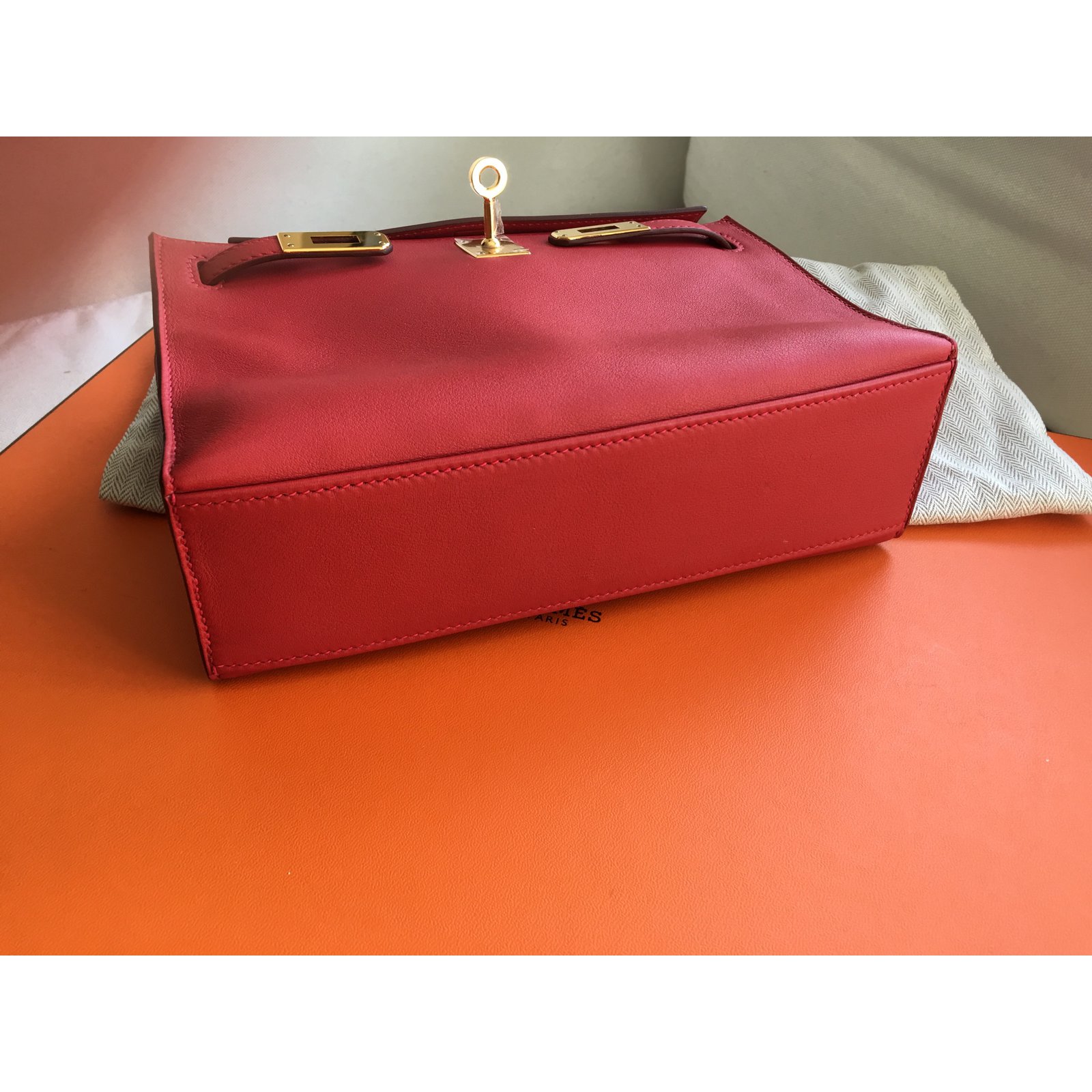 Kelly Hermès Clutch bags Red Leather ref.62823 - Joli Closet