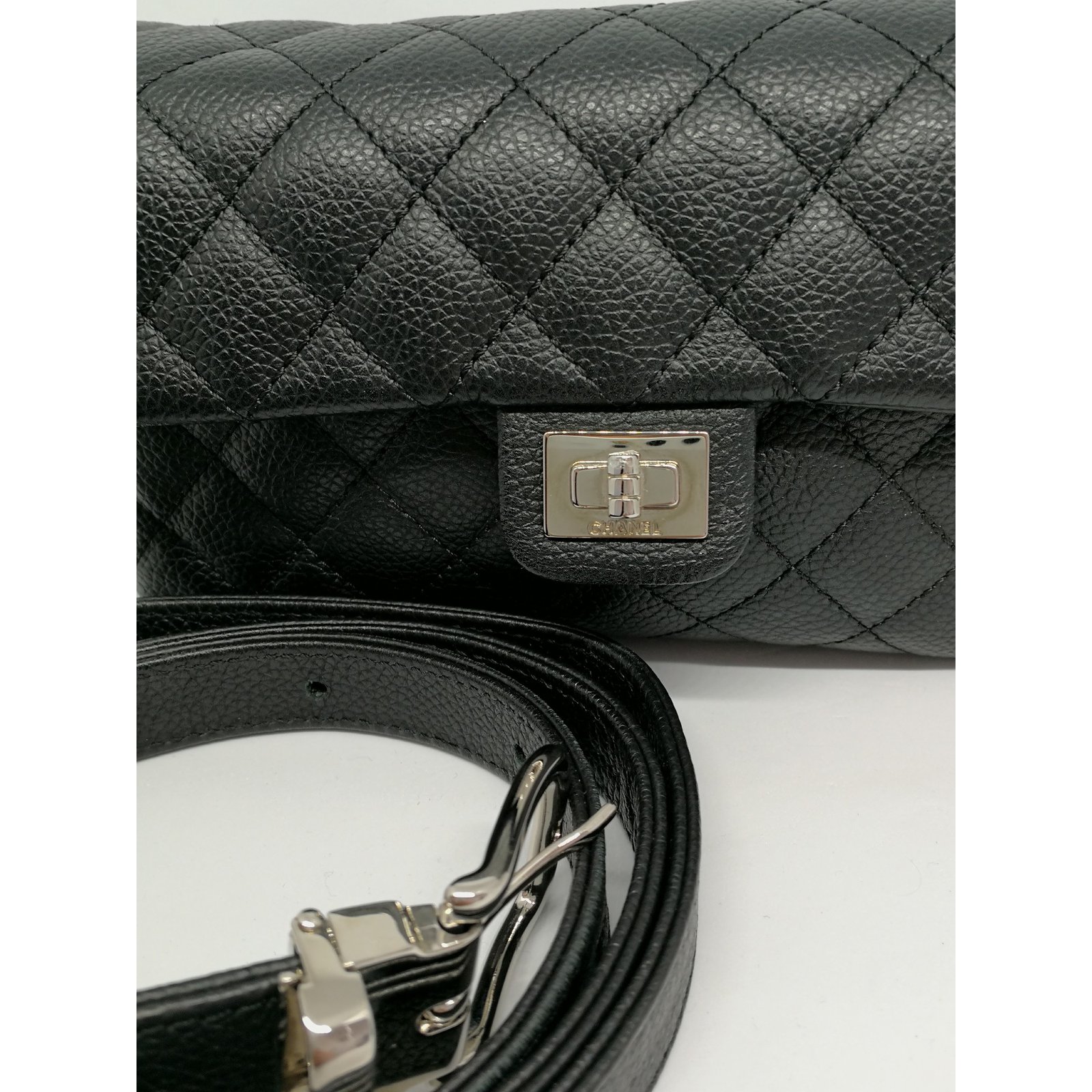 Uniform Calfskin Black Belt Bag