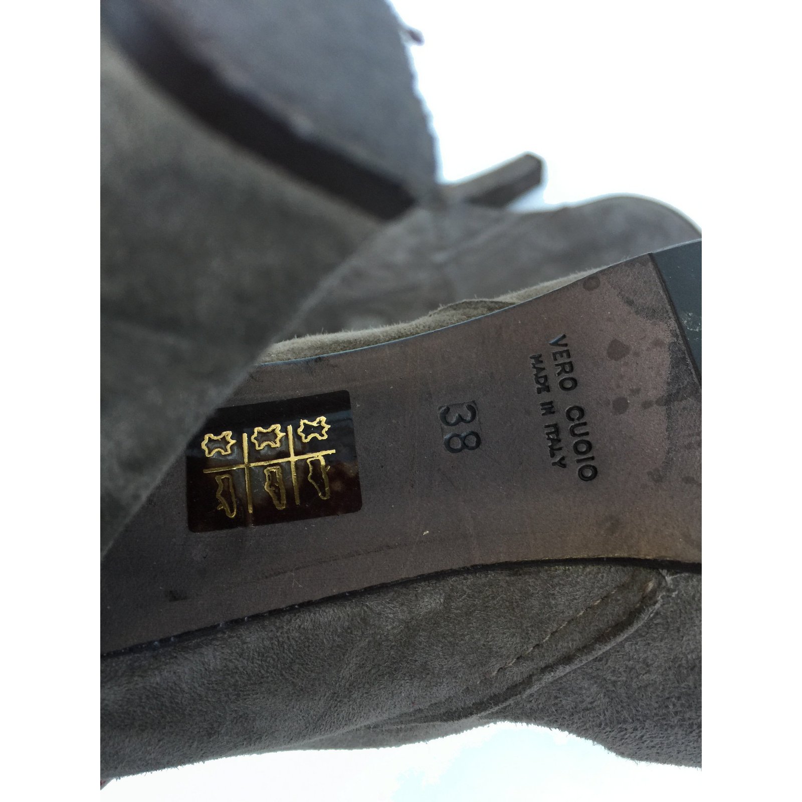 Vero Cuoio Grey suede overknee boots ref.62955 - Joli Closet