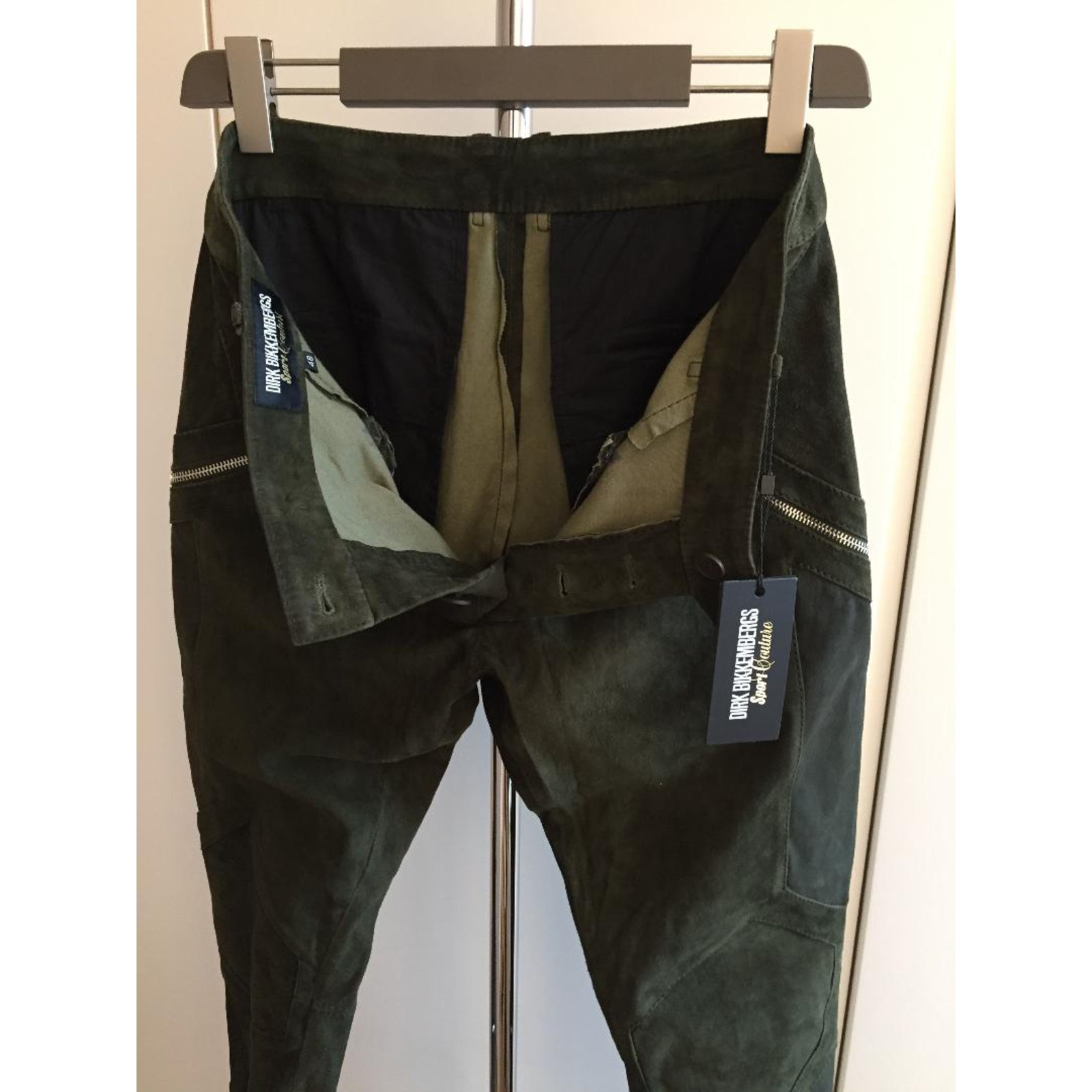 Dirk Bikkenbergs stretch leather pants Green ref.63027 - Joli Closet