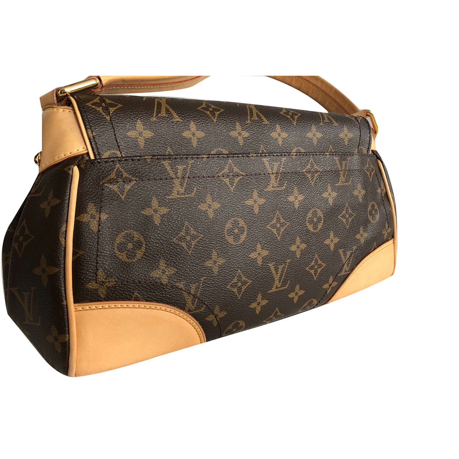 Louis Vuitton Beverly MM Brown Leather Cloth ref.63595 - Joli Closet