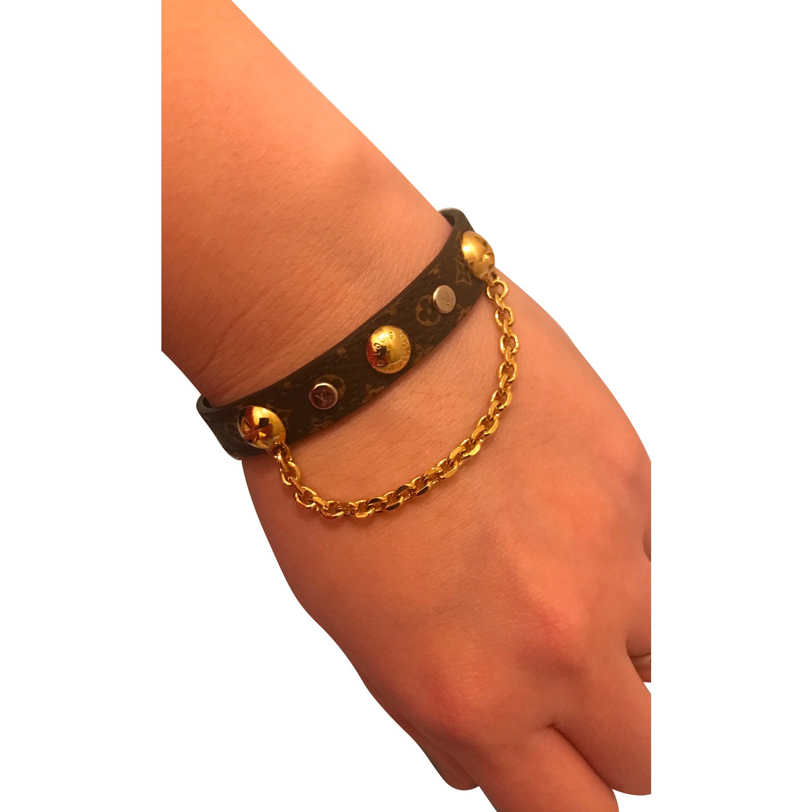 Bracelets Louis Vuitton Bracelet Harajuku Cuir Marron,Multicolore ref.63676 - Joli Closet