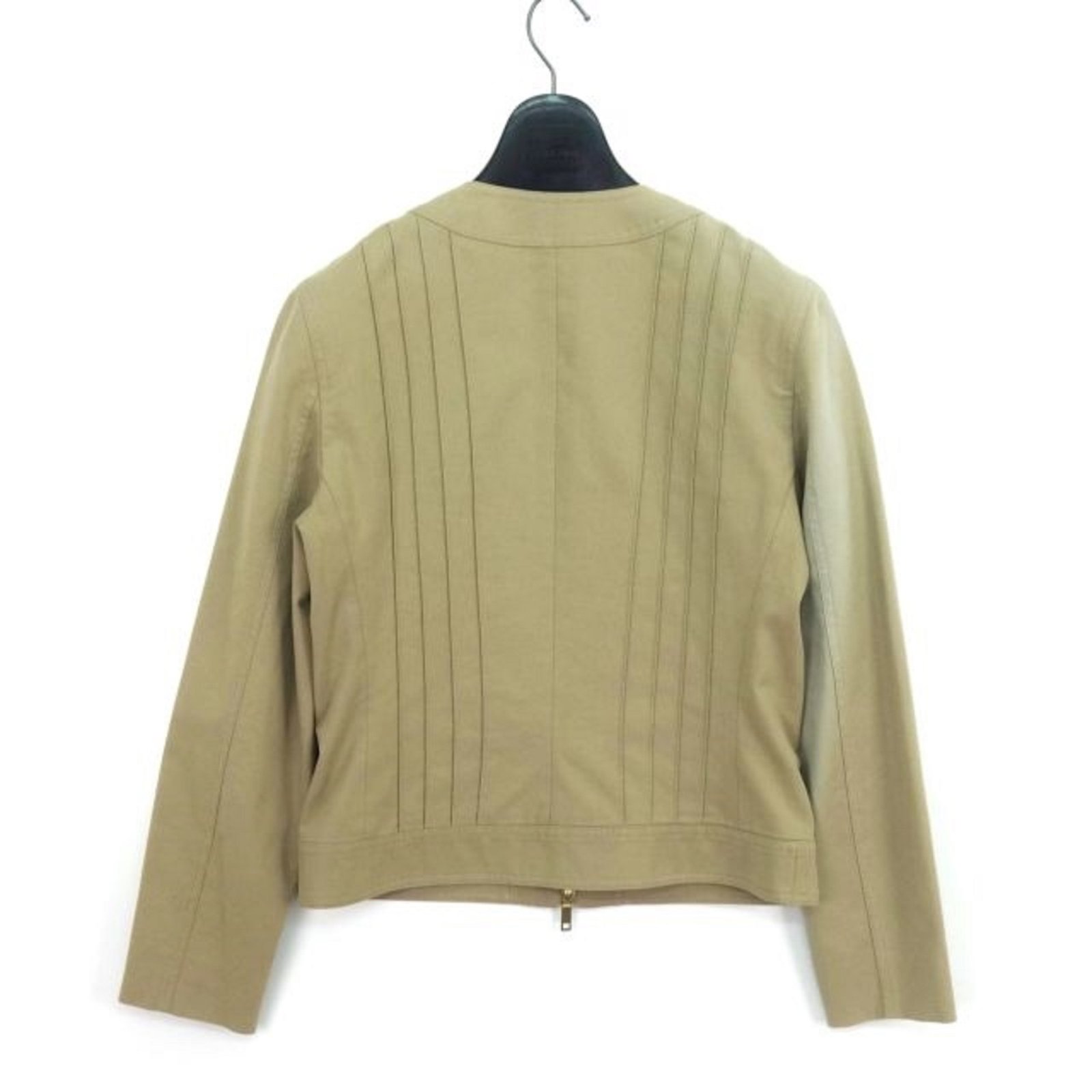 Céline Celine Stretch Zip Up Cotton Jacket Beige ref.63774 - Joli Closet