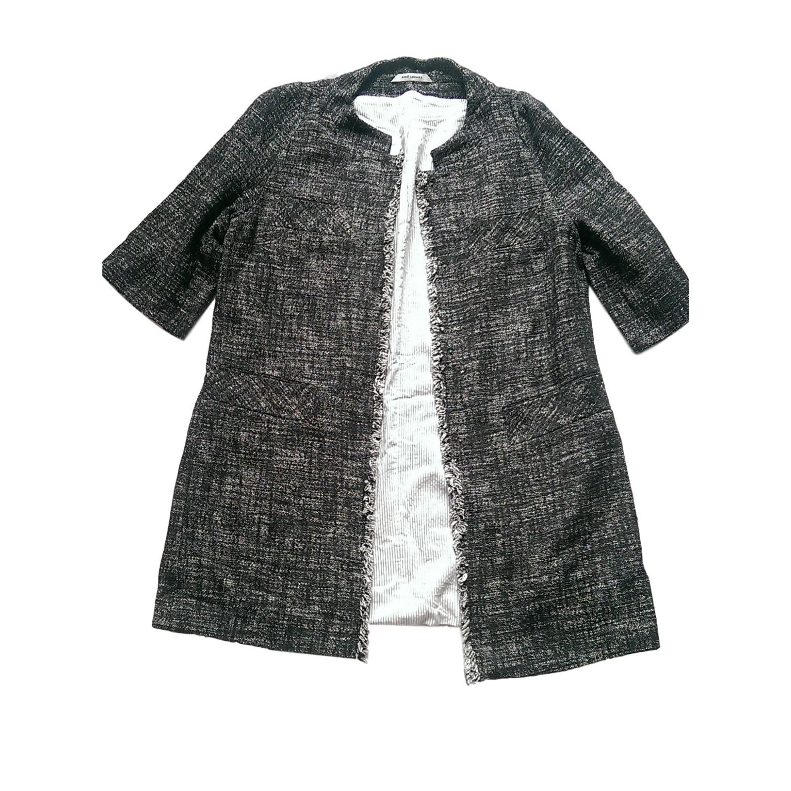 René Lezard Jackets Grey Silk Cotton Polyester Viscose ref.63812 - Joli ...