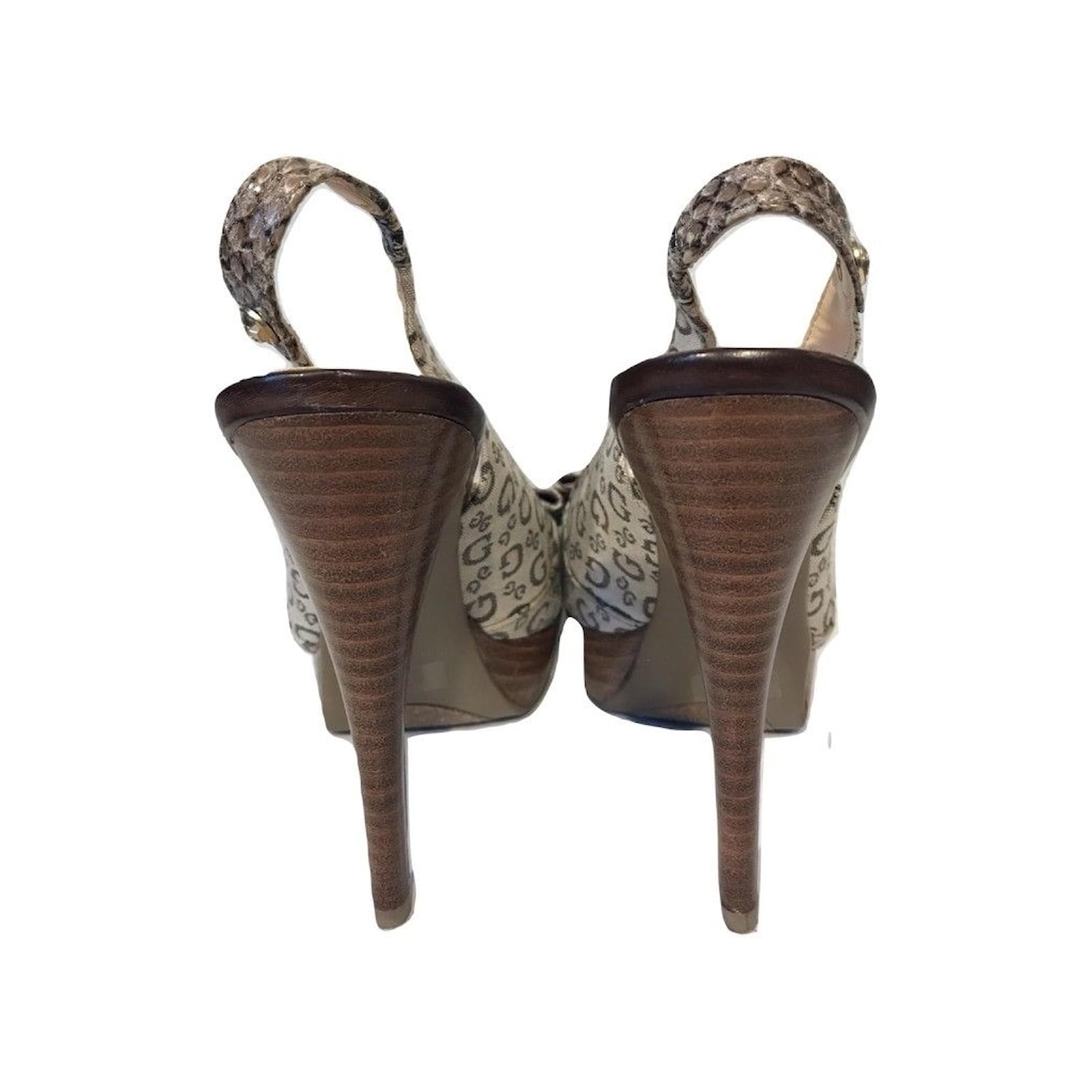 Guess Heels Beige Cloth Joli Closet