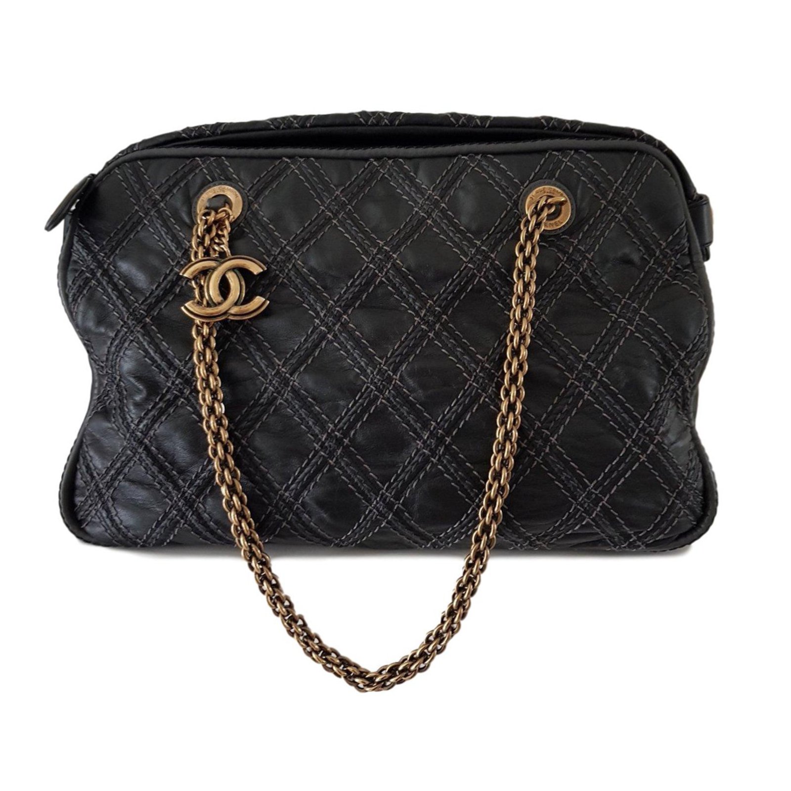 Camera Sac Chanel caméra Cuir Noir ref.64390 Joli Closet