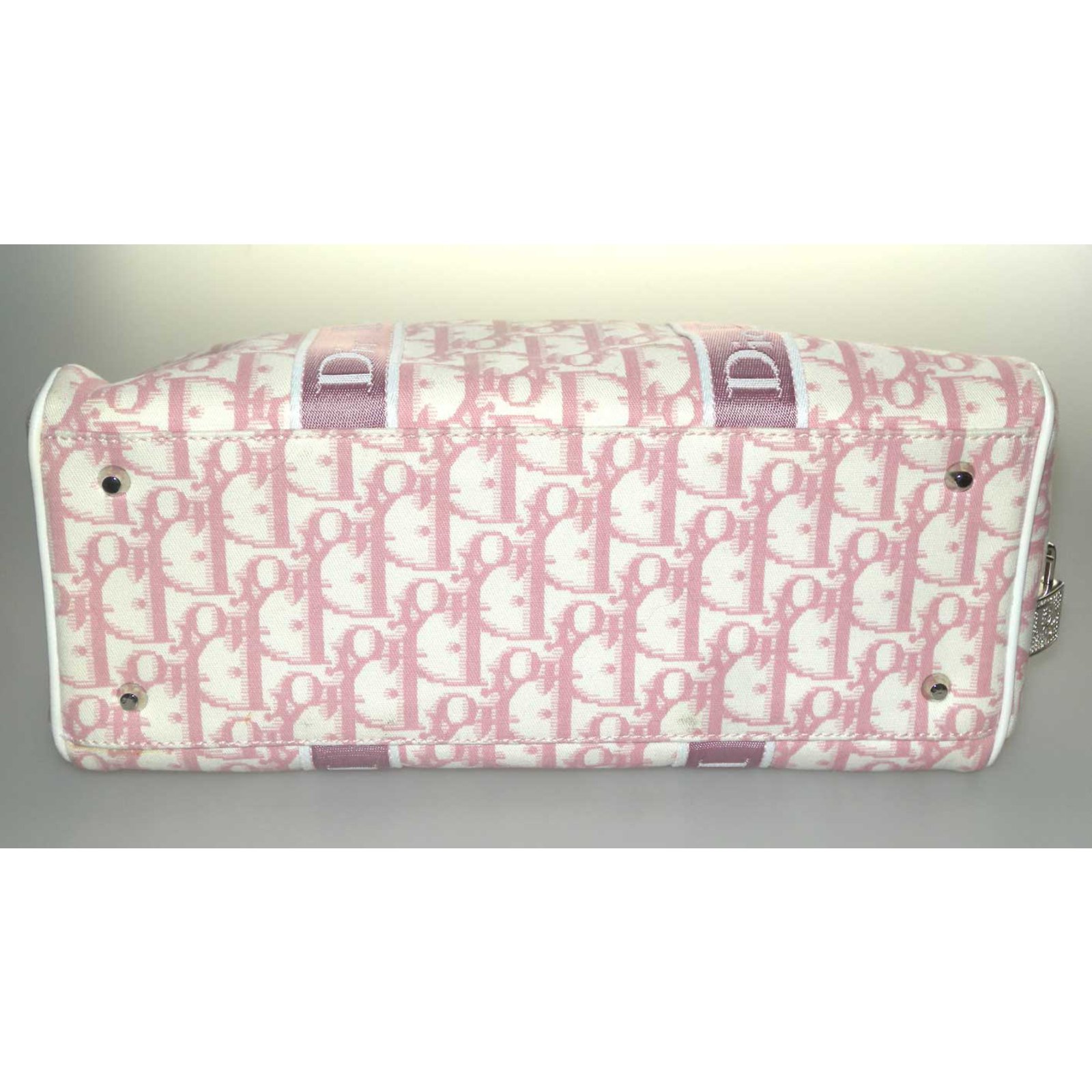 Christian Dior Handbags Pink White Patent leather Cloth ref.64651 - Joli  Closet