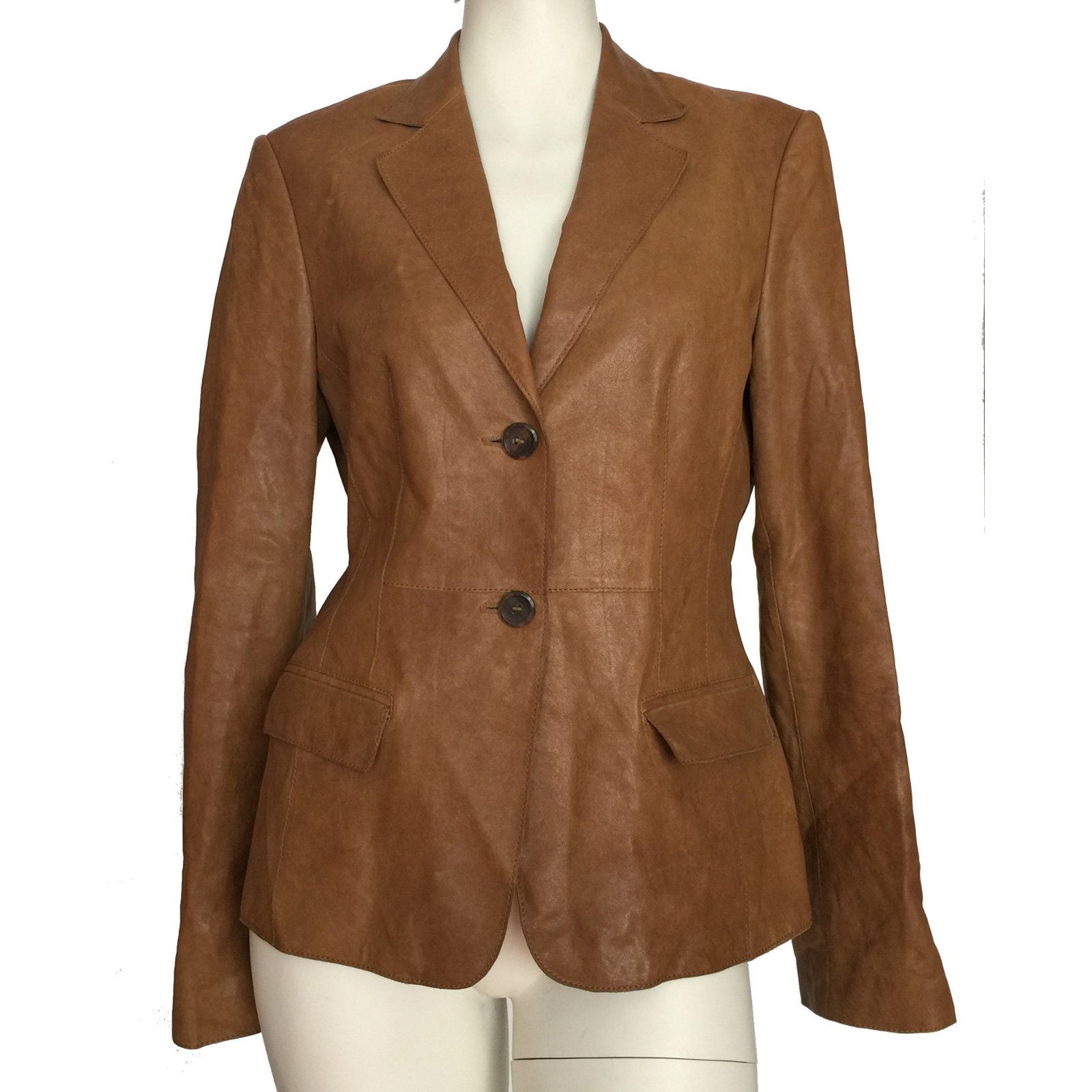 Hugo Boss leather blazer jacket Brown ref.65072 - Joli Closet