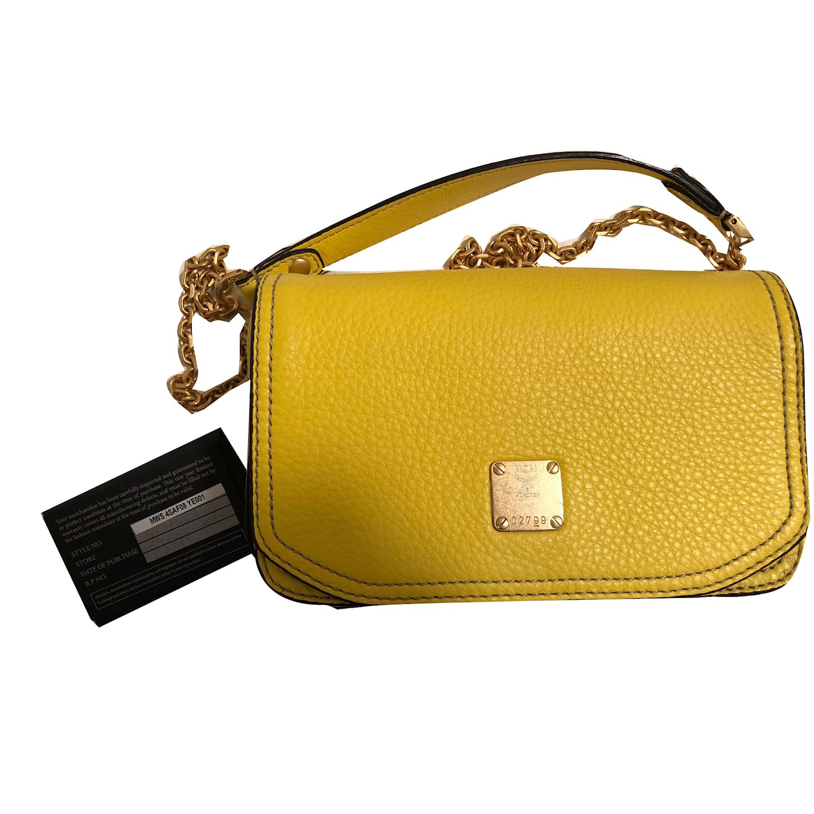 MCM Handbags Yellow Leather ref.65079 Joli Closet