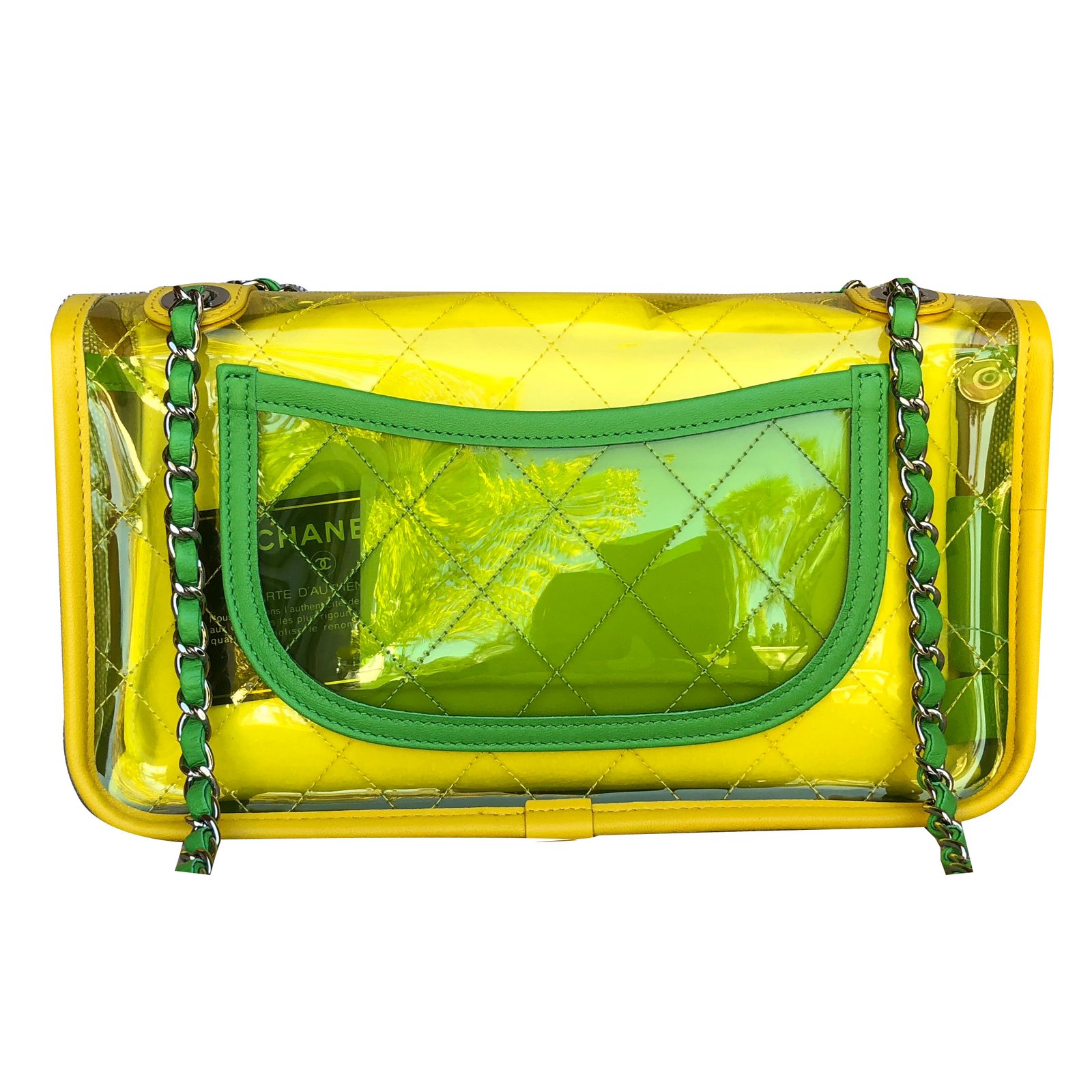 Chanel Pastel Yellow PVC Flap Bag
