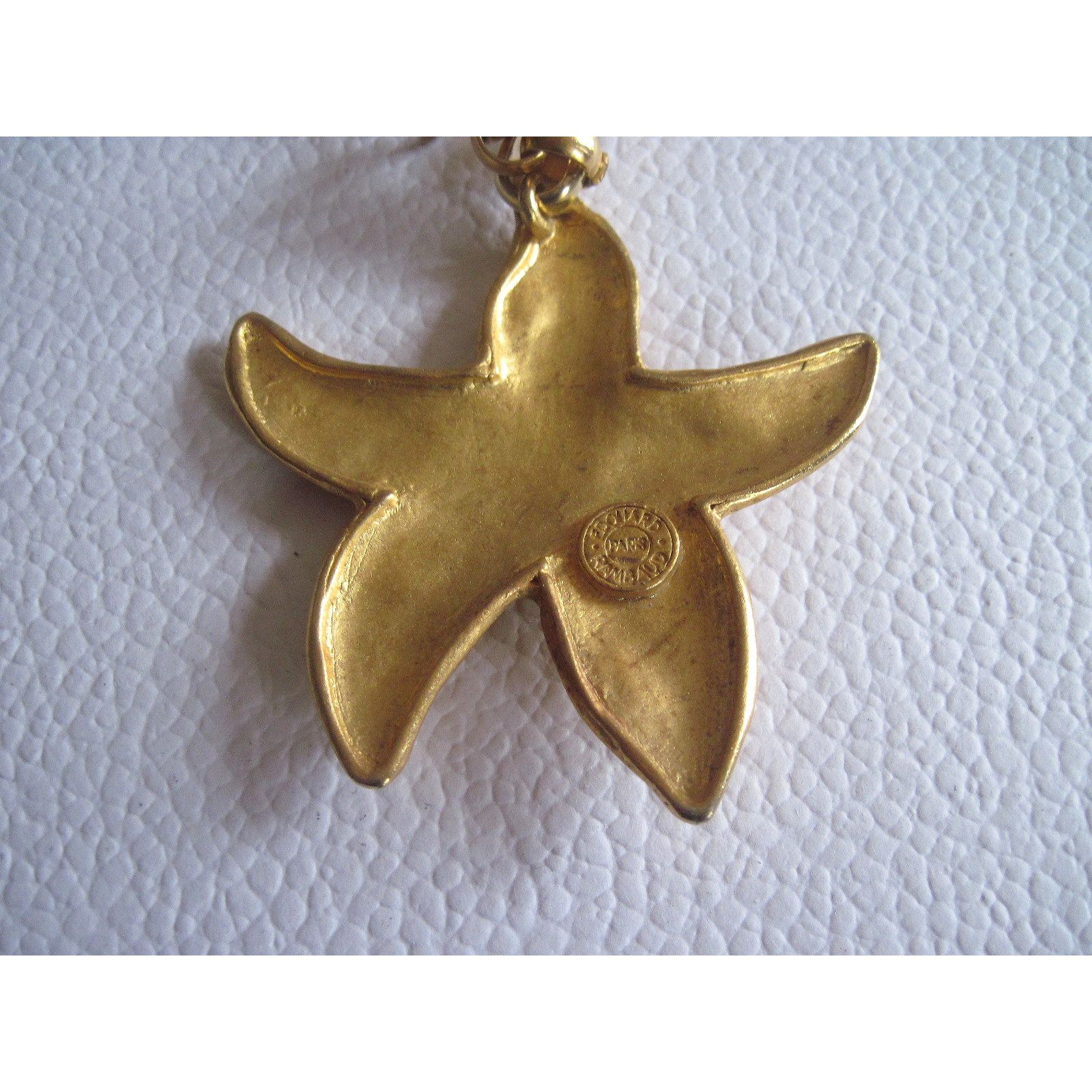Paire De Clips étoile De Mer Années 1970 - Métal Doré, Vintage, Occasion