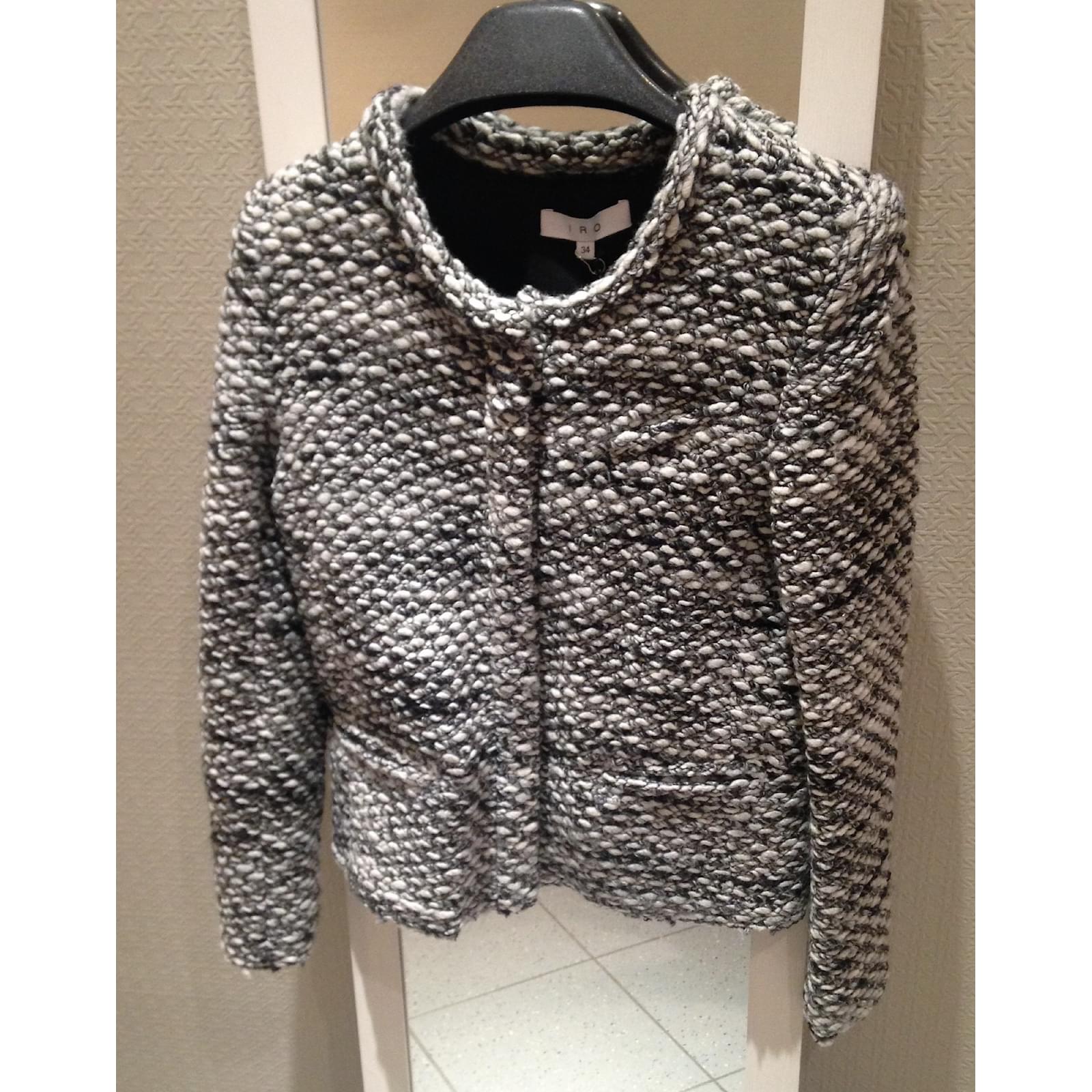 Vestes Iro Veste Laine,Polyamide,Acrylique Noir,Blanc,Gris Vestes Iro Veste Laine,Polyamide,Acrylique Noir,Blanc,Gris