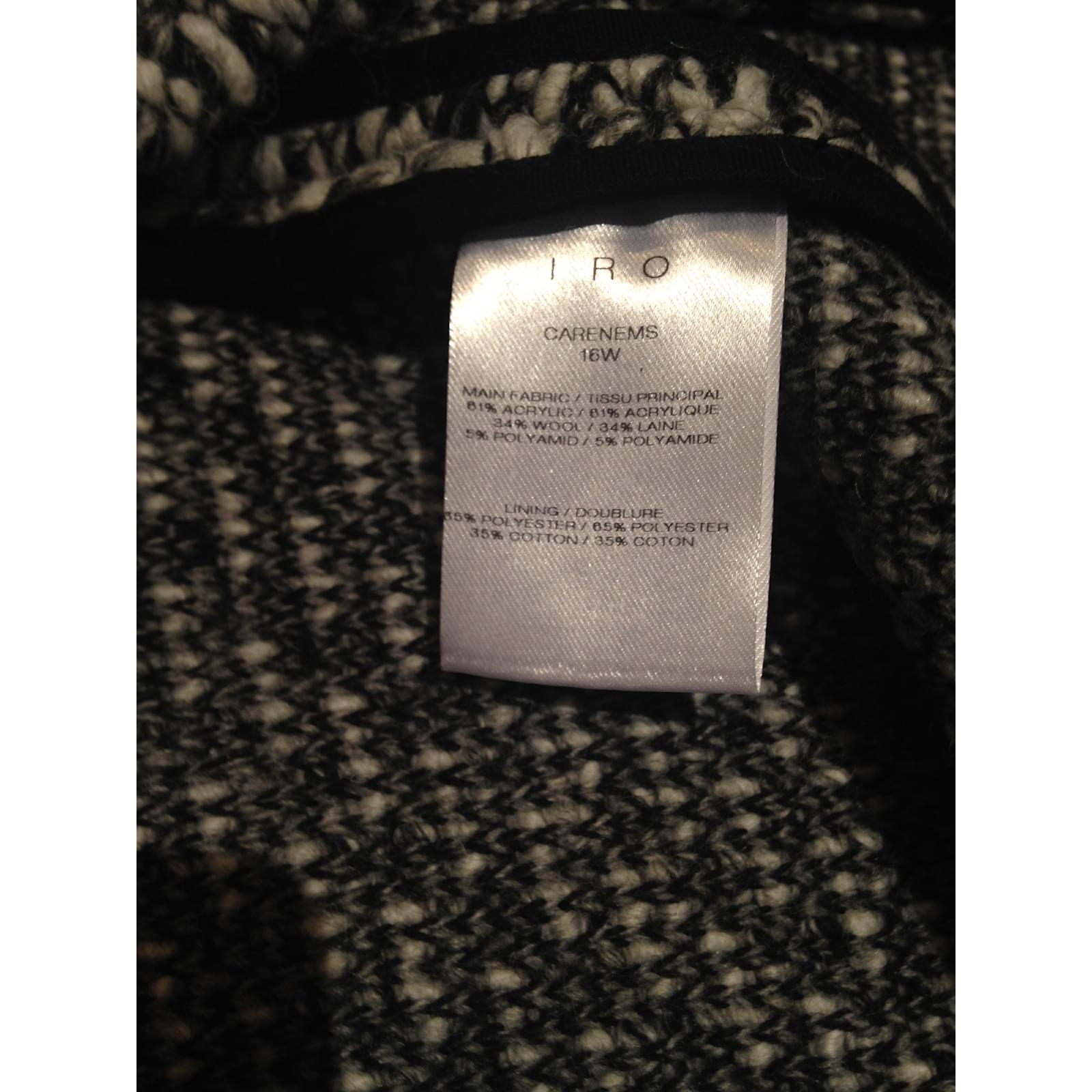 Vestes Iro Veste Laine,Polyamide,Acrylique Noir,Blanc,Gris Vestes Iro Veste Laine,Polyamide,Acrylique Noir,Blanc,Gris
