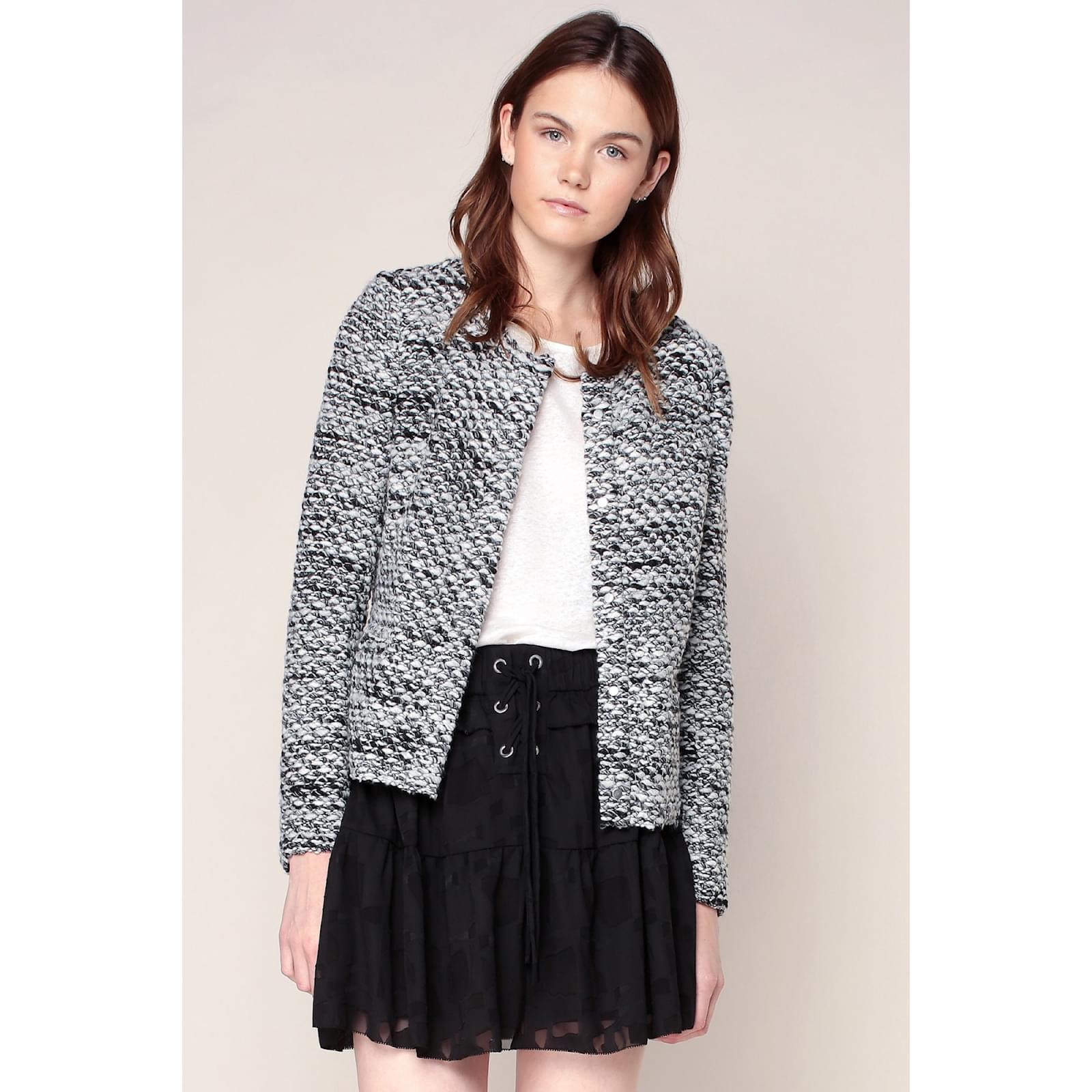 Vestes Iro Veste Laine,Polyamide,Acrylique Noir,Blanc,Gris Vestes Iro Veste Laine,Polyamide,Acrylique Noir,Blanc,Gris