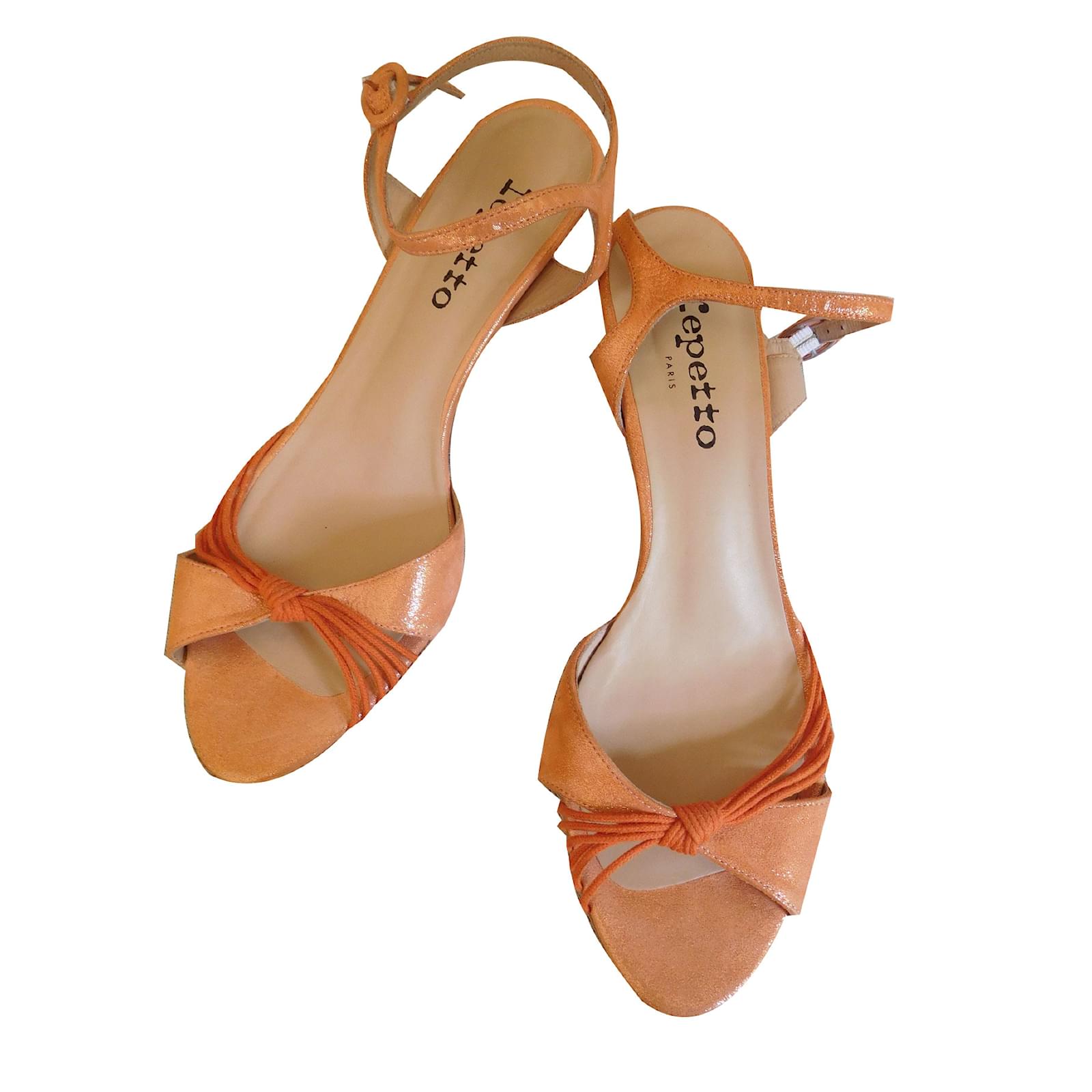 sandales Repetto cuir Orange ref.65859 Joli Closet
