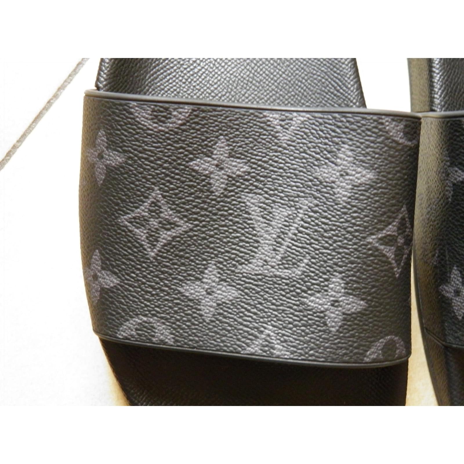 Louis Vuitton sandals man vuitton Black Leather ref.140826 - Joli Closet