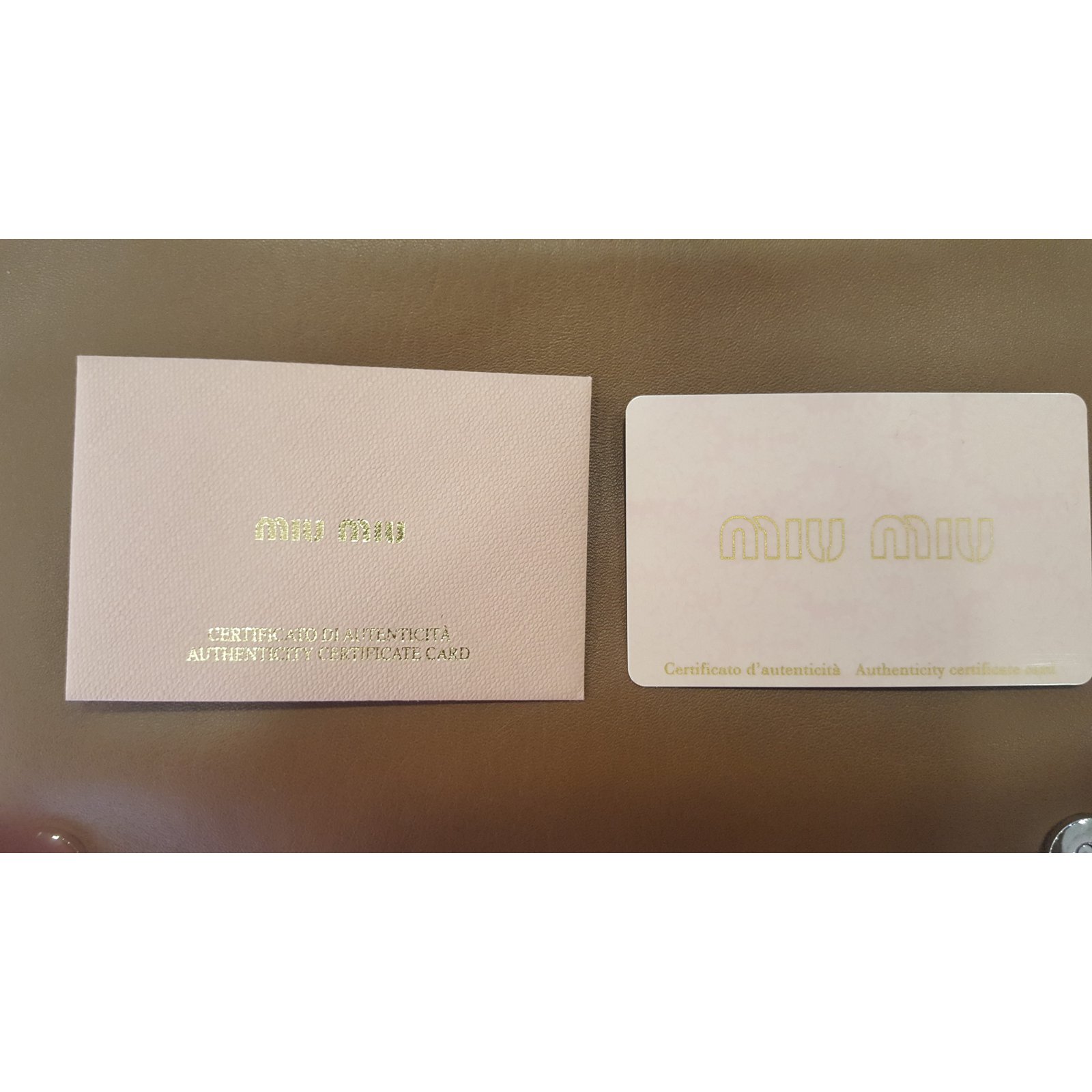 miu miu authenticity card