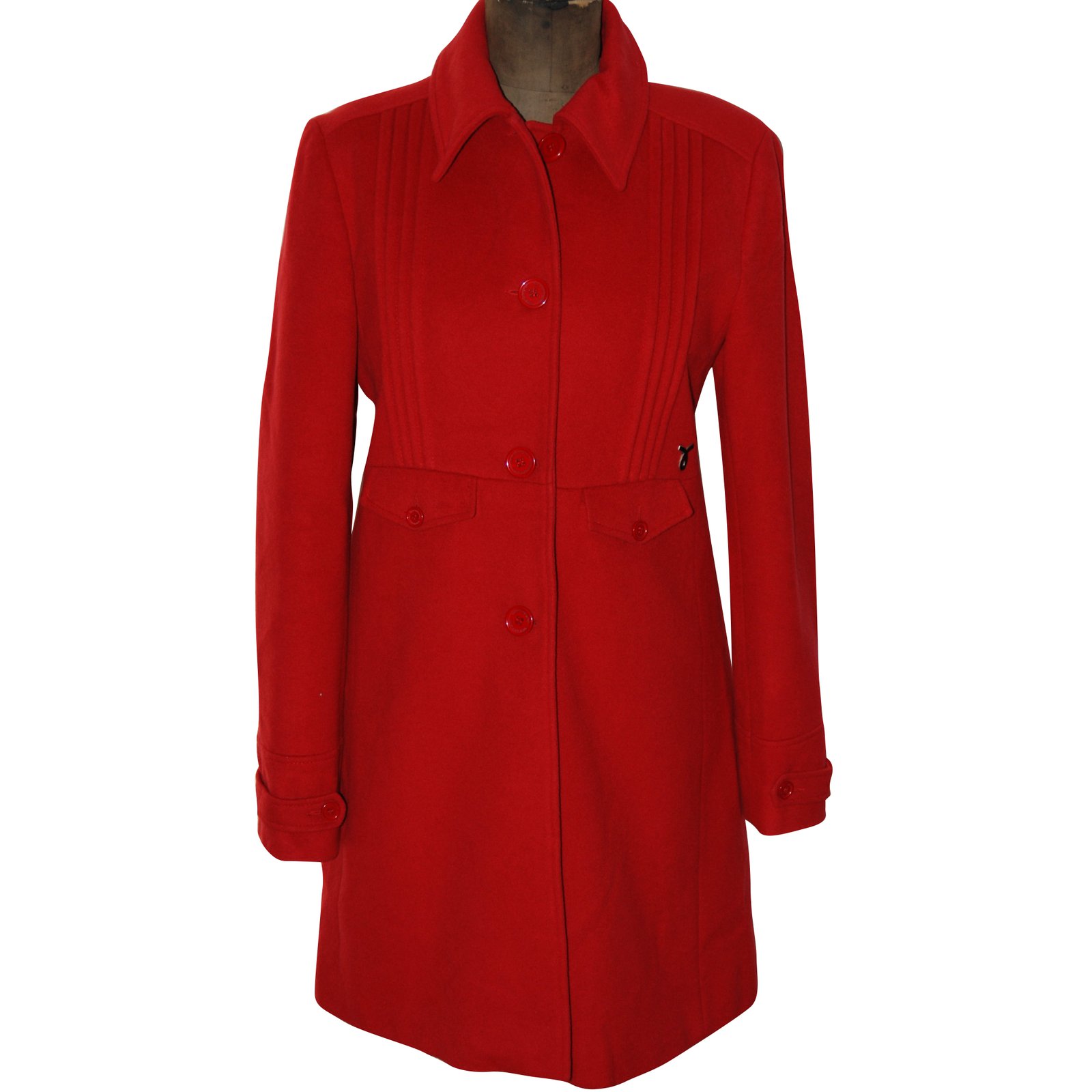 Calvin Klein Coats, Outerwear Red Cashmere Polyester Wool ref.66915 ...
