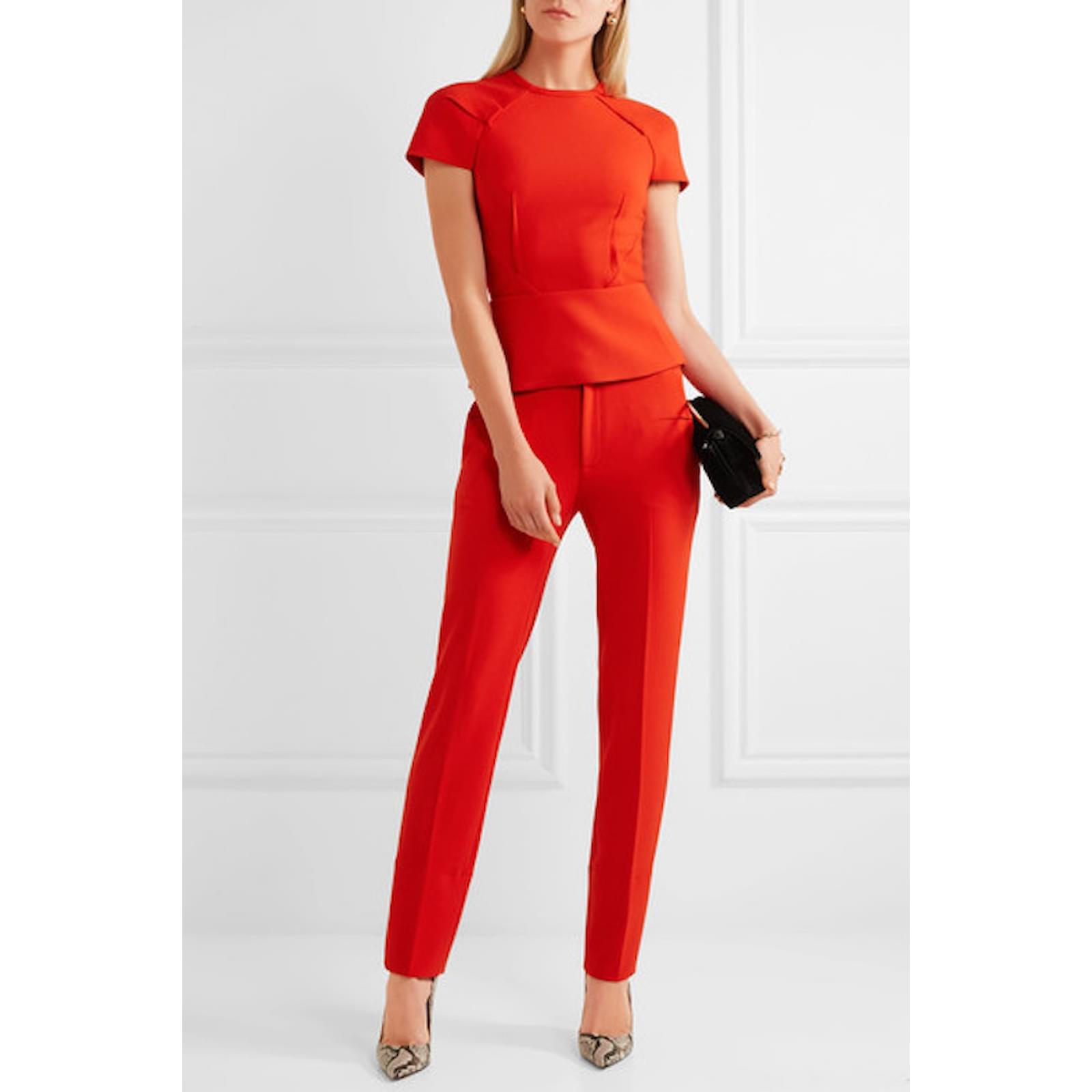 Roland Mouret Top Red Polyester Viscose Elastane ref.68830
