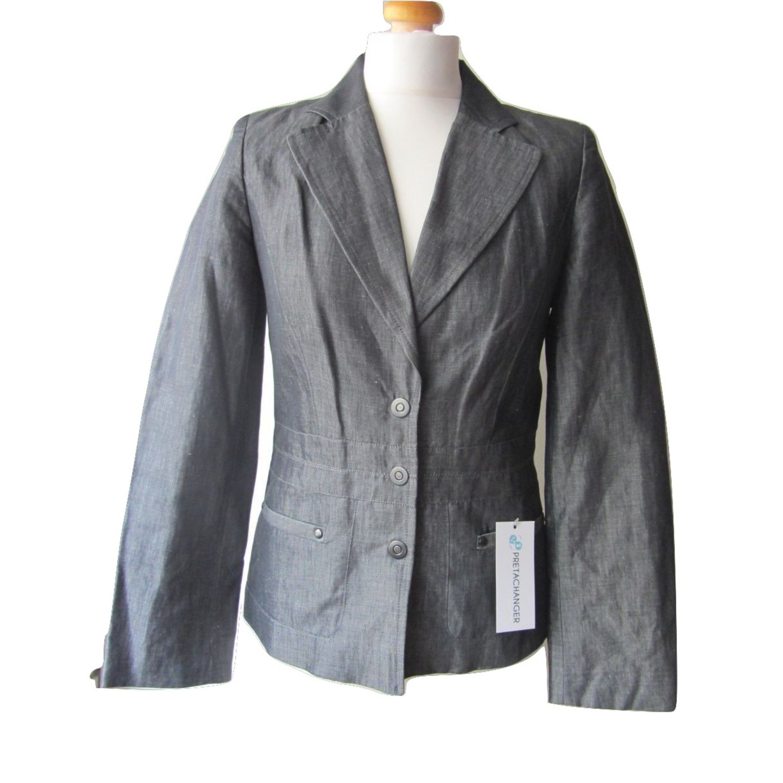 Zapa Jacket Grey Linen ref.69172 - Joli Closet