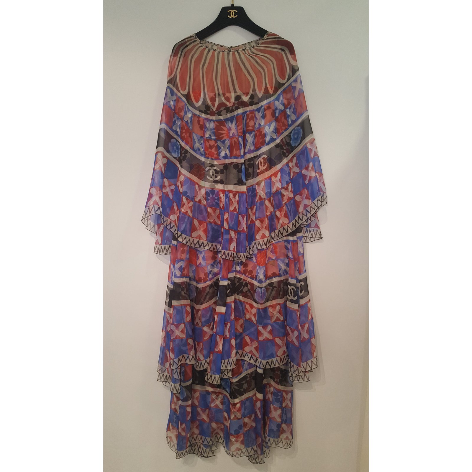 Robes Chanel Robe longue Soie Multicolore ref.69401 Joli Closet