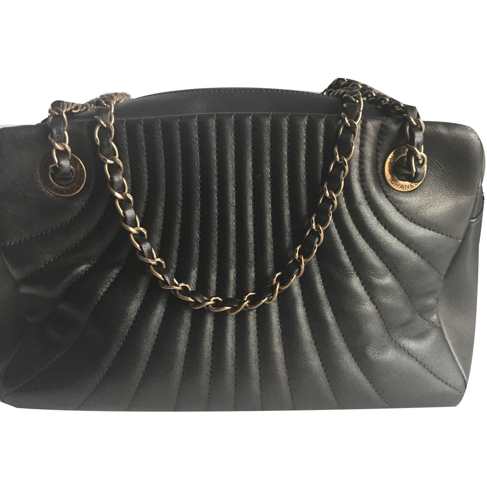 Chanel Handbag Khaki Leather ref.69549 - Joli Closet