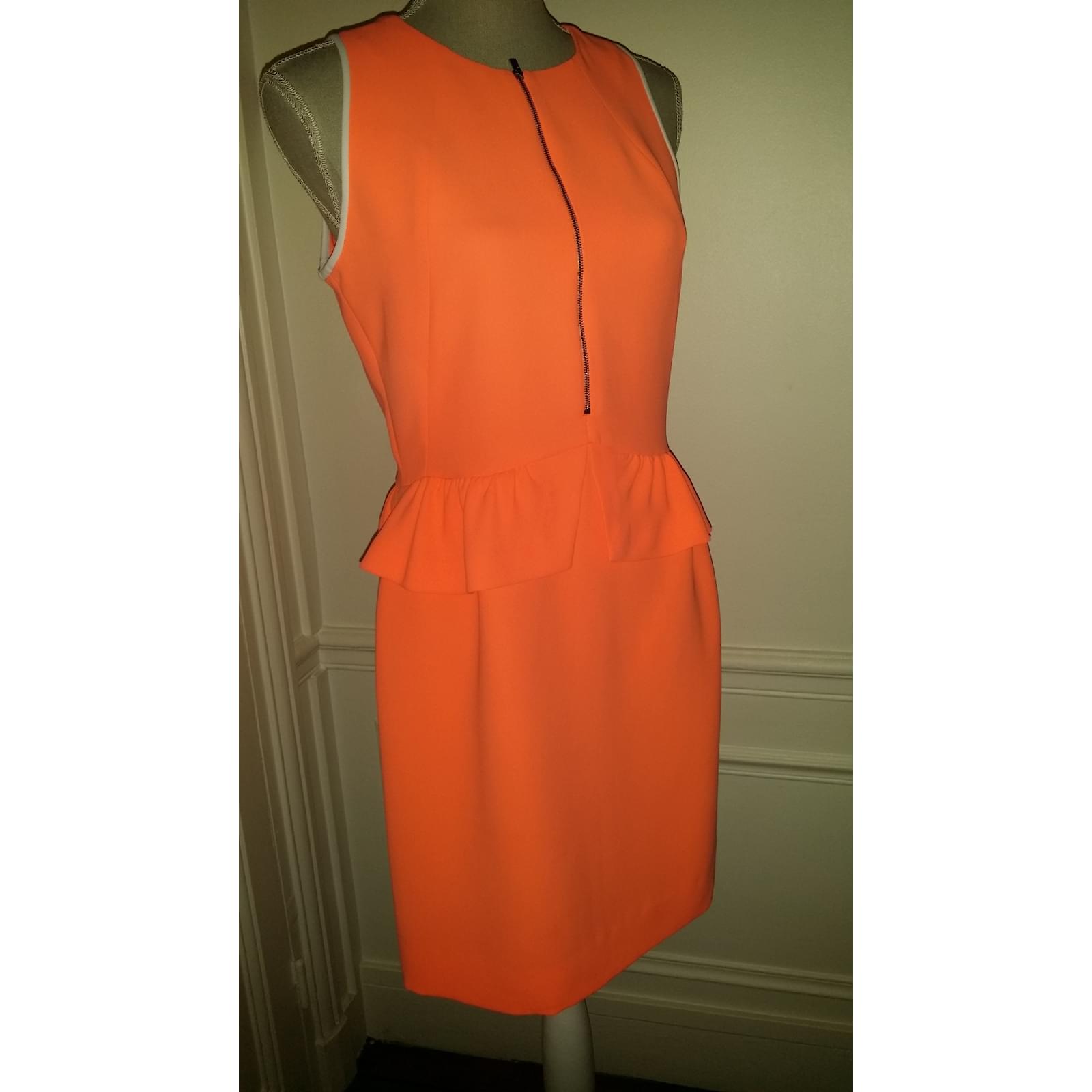Sandro Dress Orange Polyester ref.70334 
