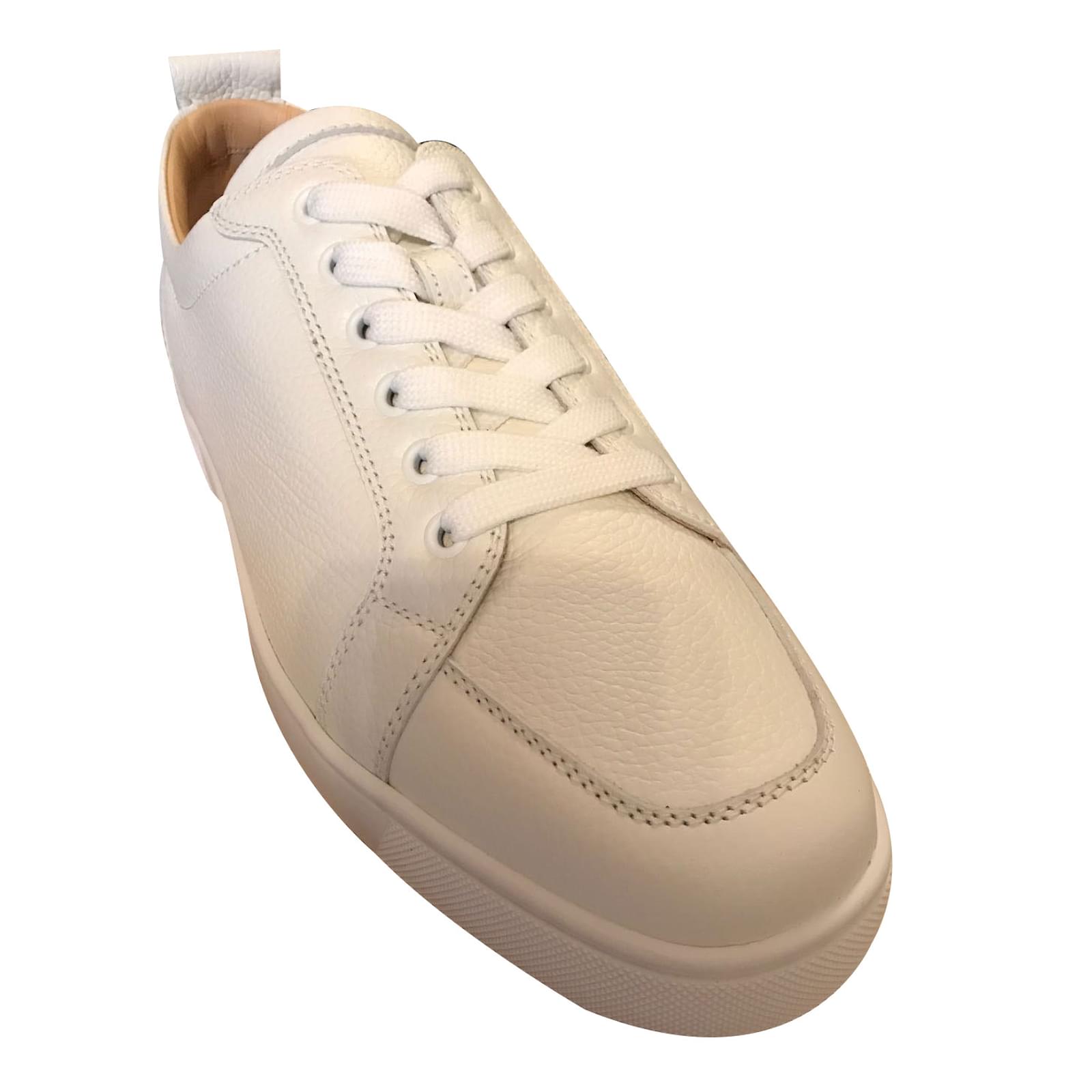Christian Louboutin Baskets homme Cuir Blanc ref.70608 Joli Closet