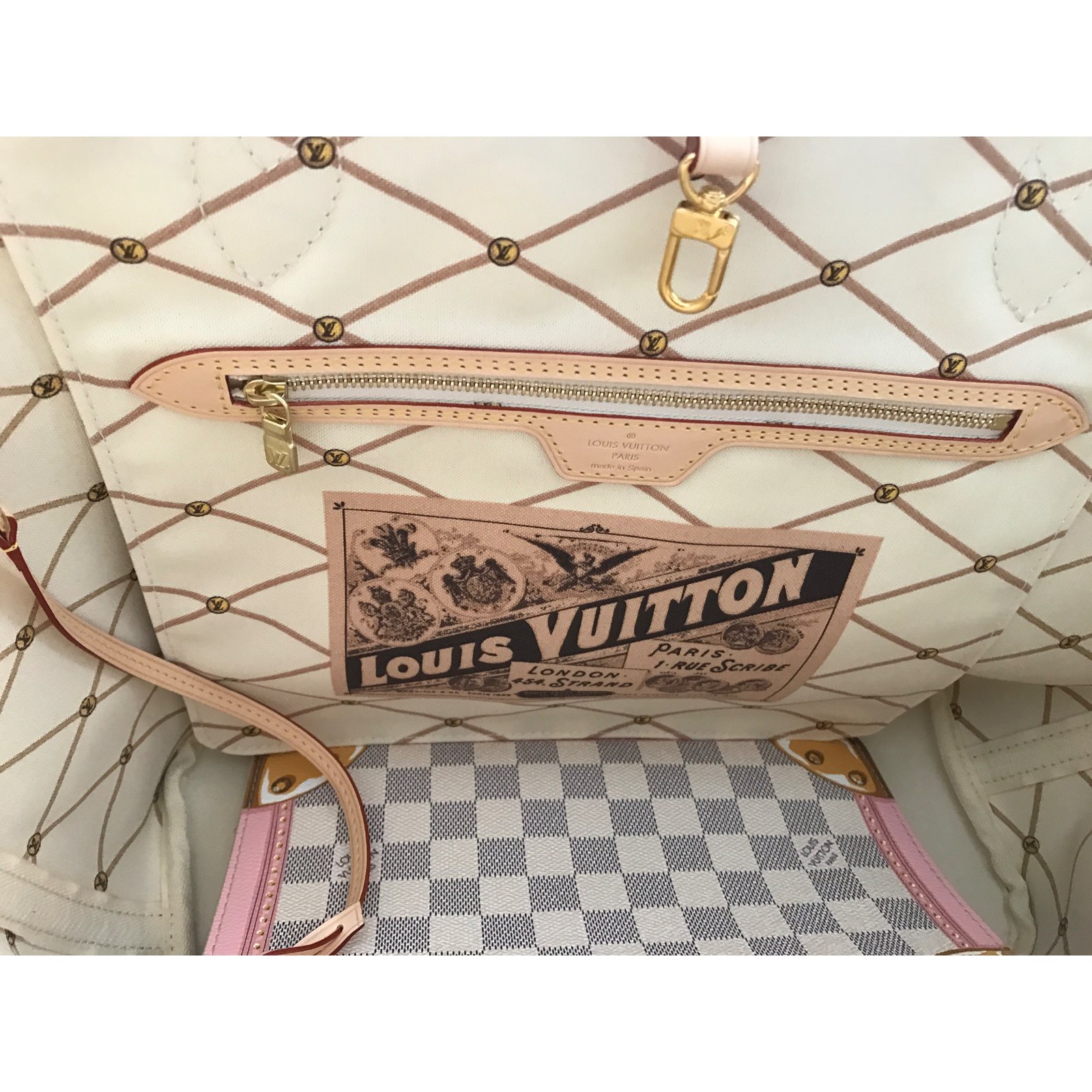 Louis Vuitton LV Neverfull beige leather Leatherette ref.841398 - Joli  Closet