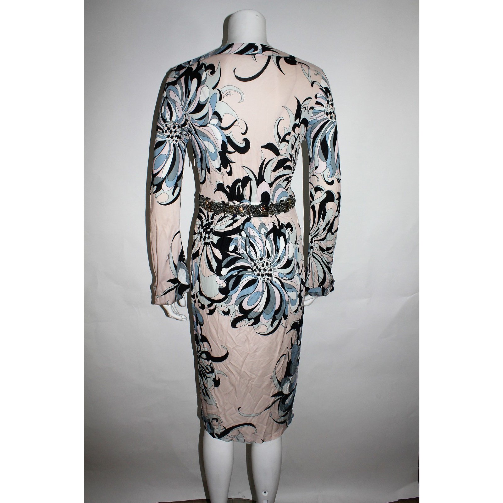 Emilio Pucci Dress Black Pink Blue Viscose ref.71698 - Joli Closet