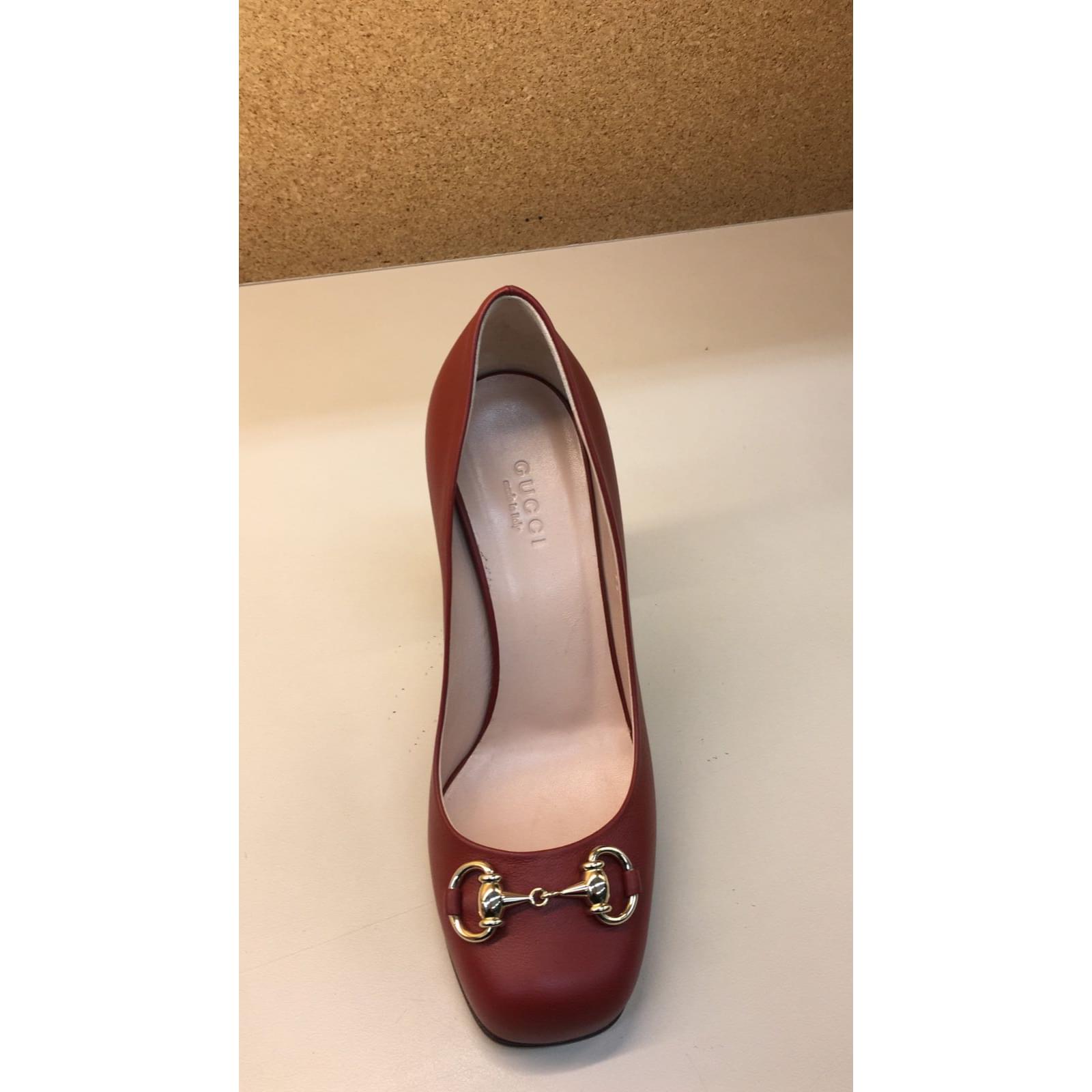 Gucci Pumps Red Leather ref.71777 Joli Closet