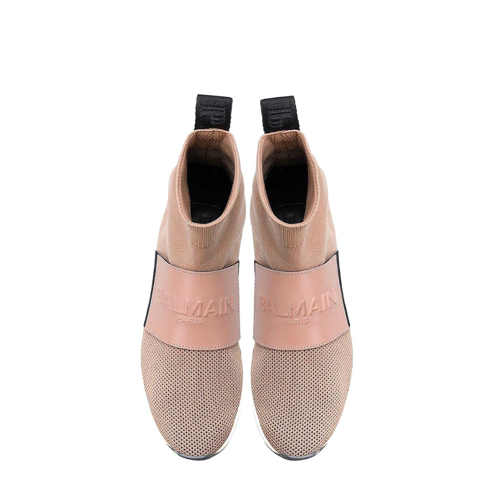 Balmain Baskets Polyester Beige ref.72237 Joli Closet