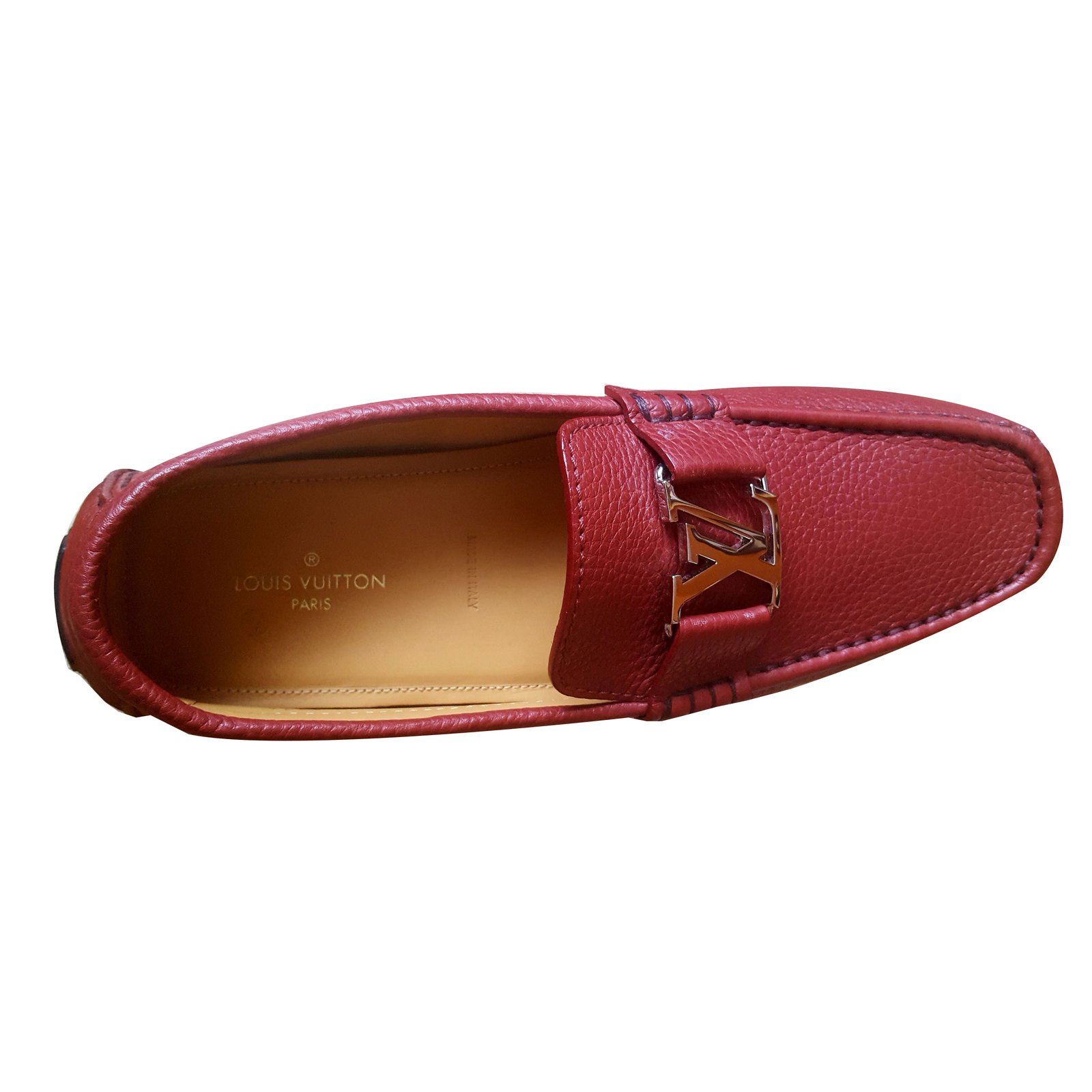 LOUIS VUITTON Loafers Shoes Leather Wine Red LV Auth bs6418 ref.976703 -  Joli Closet