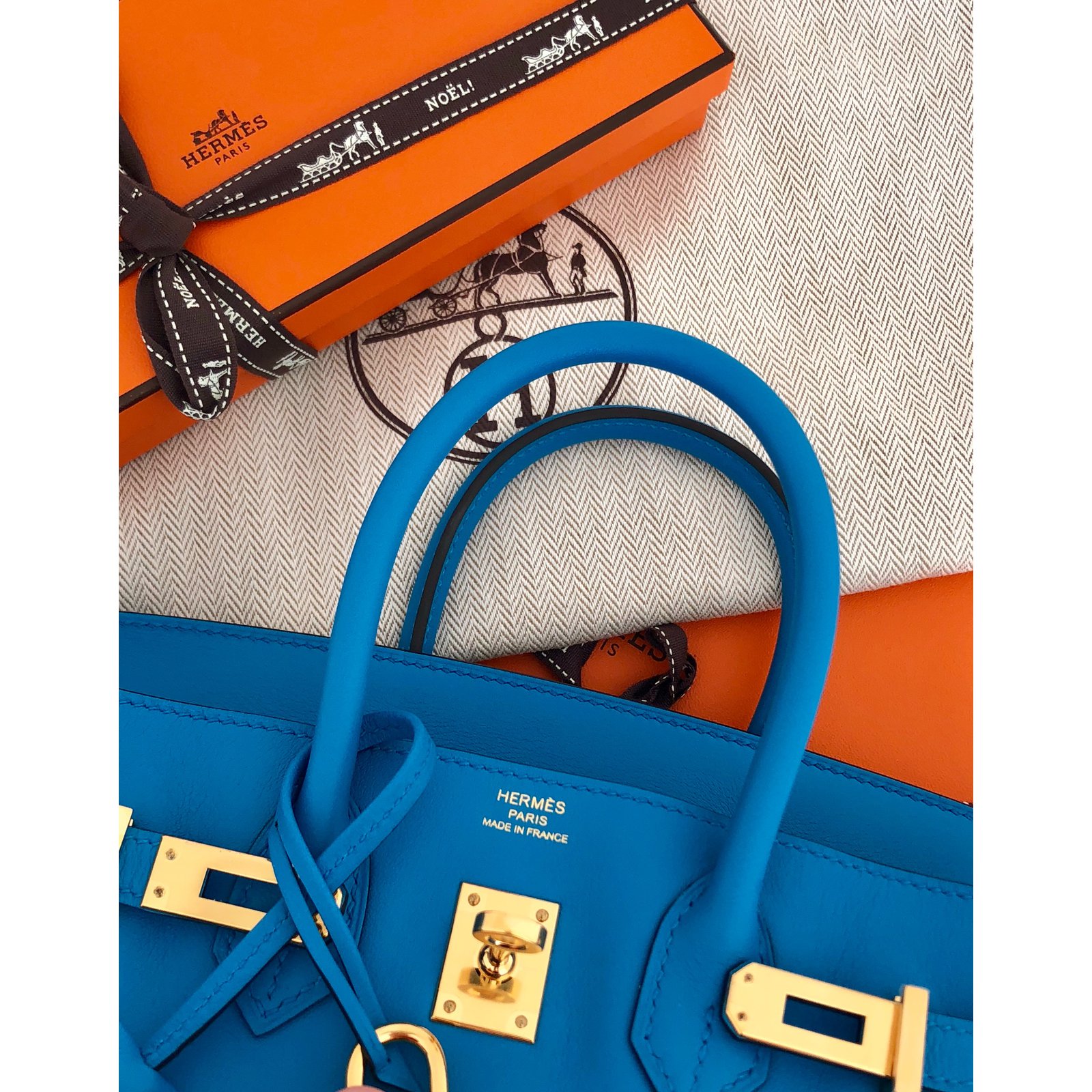 Hermès Birkin 30 Zanzibar/Malachite Blue Leather ref.139862 - Joli Closet