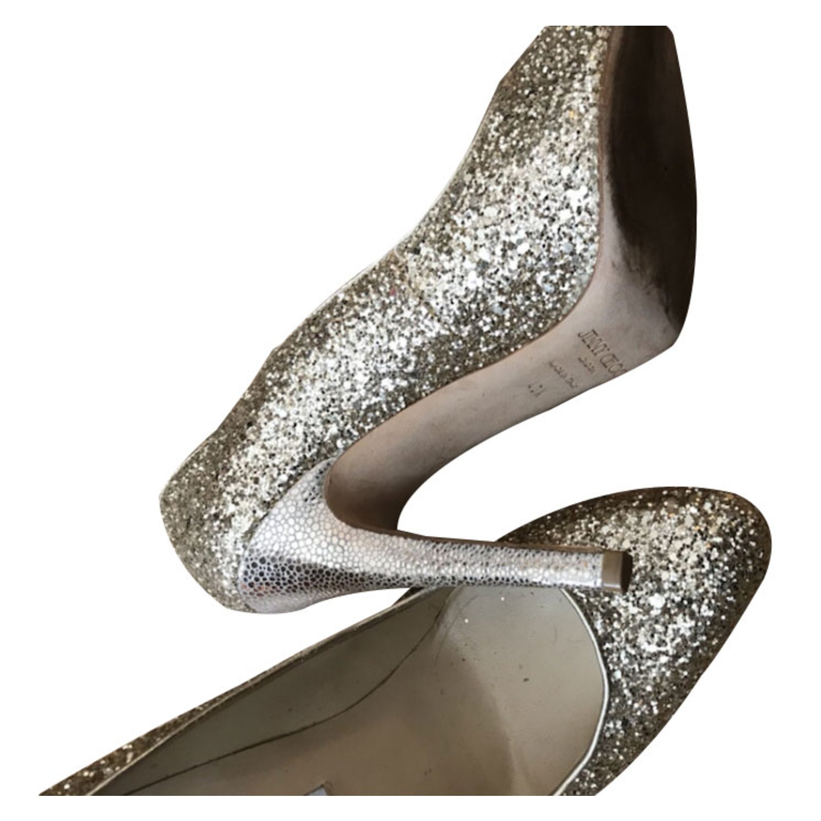 Jimmy choo 124 discount victoria gold glitter pumps