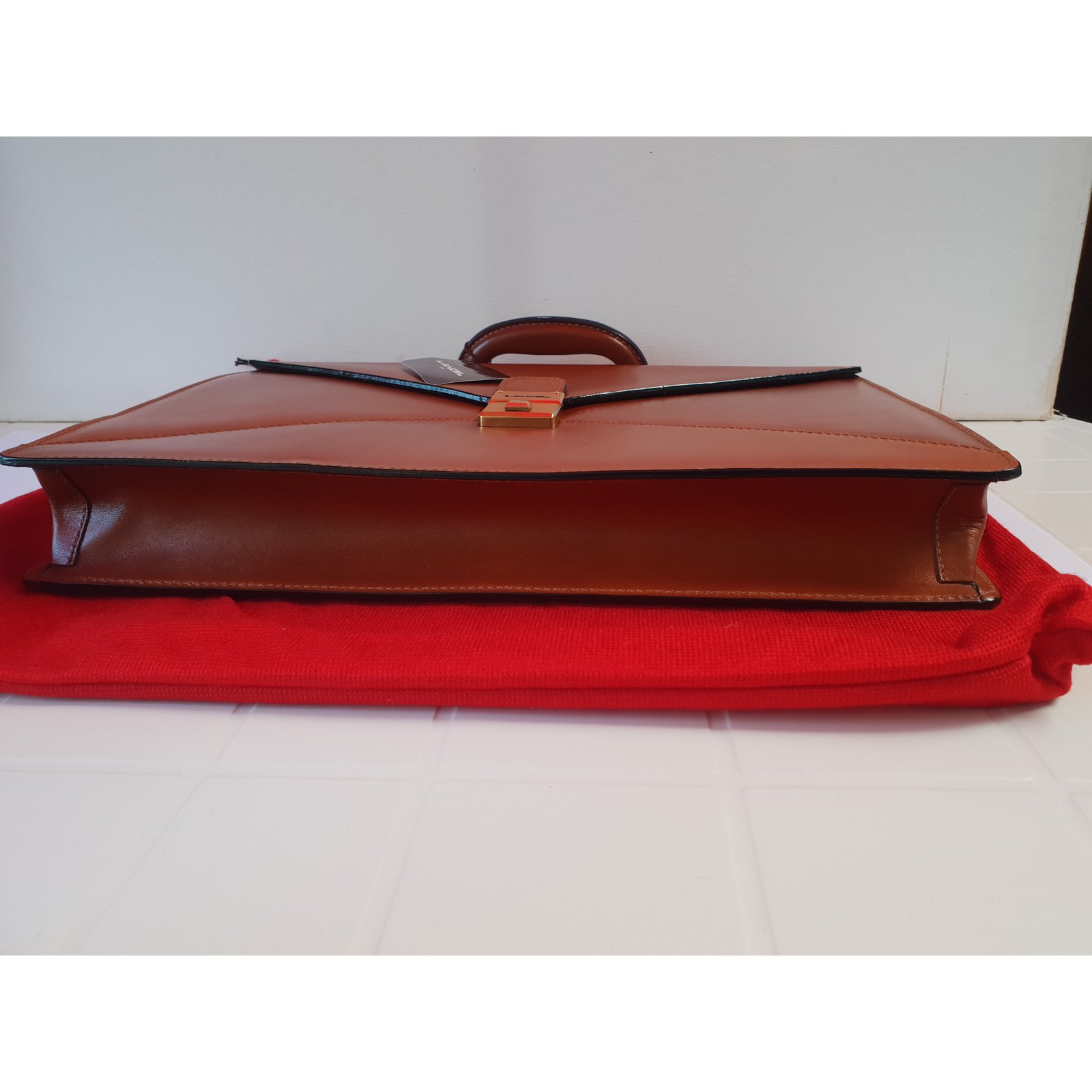 Lancel Briefcase Brown Leather ref.73875 - Joli Closet