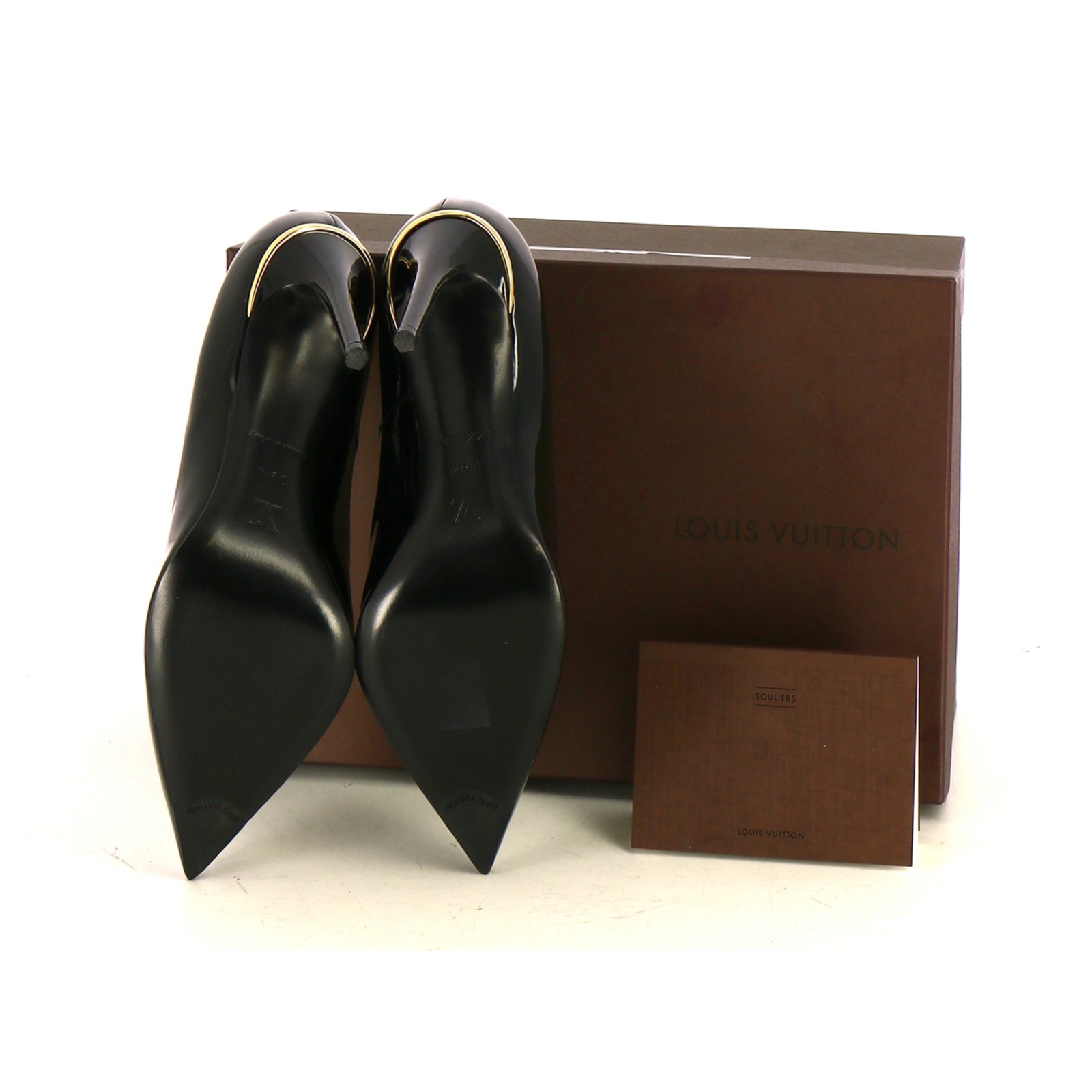 Louis Vuitton Eyeline Pump with Gold Heel Detail Black Leather ref.790783 -  Joli Closet