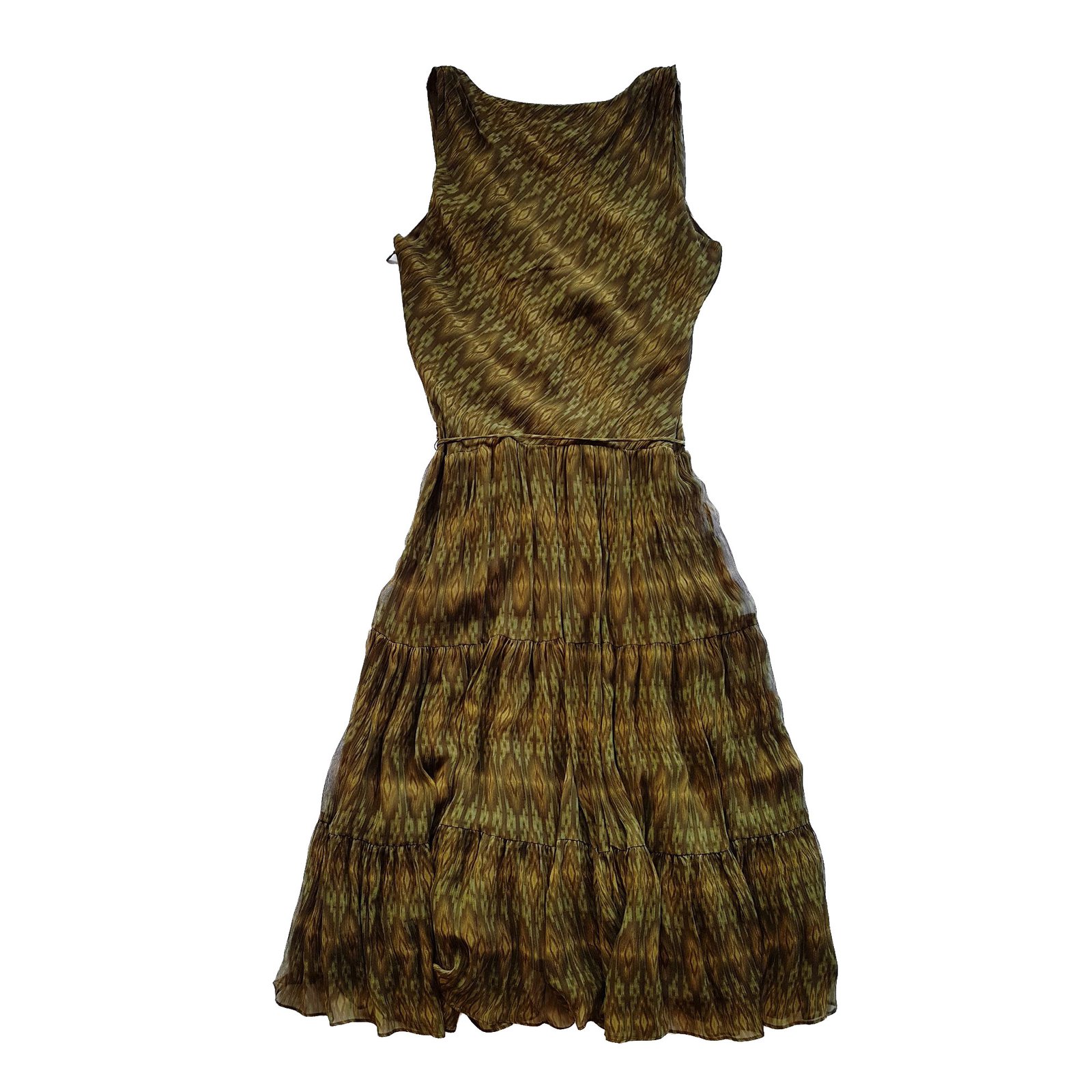 Ralph Lauren Dress Khaki Silk  - Joli Closet