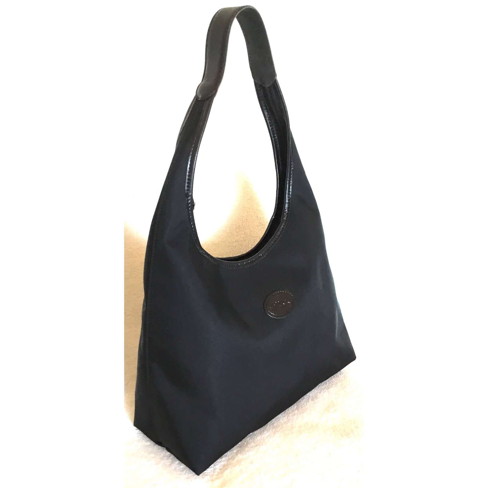 Longchamp Handbag Black Leather Nylon ref.74541 - Joli Closet