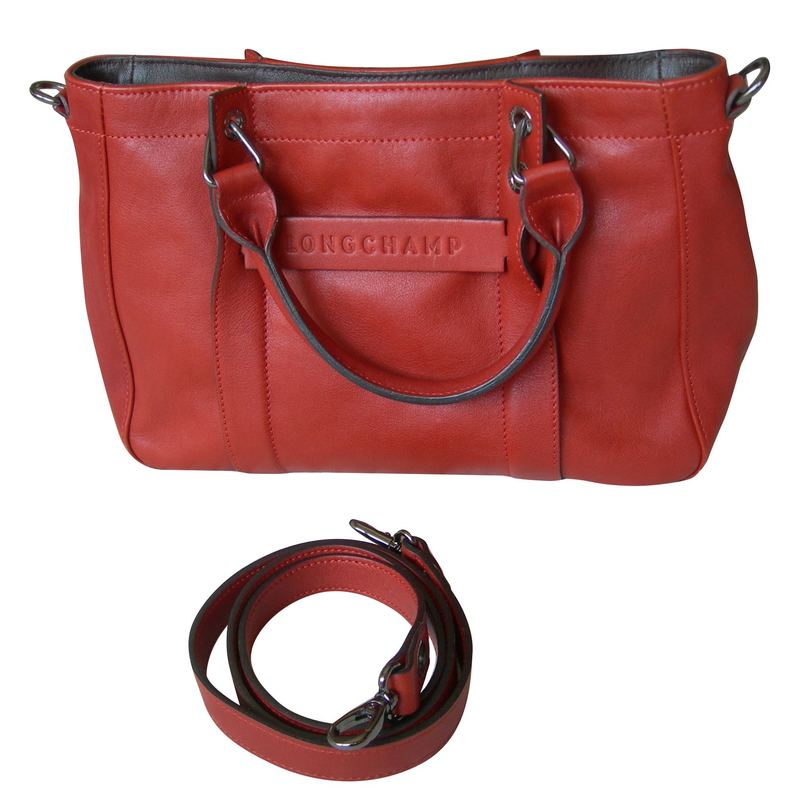 Sac ?� main Longchamp 3D Cuir Cognac ref.74916 - Joli Closet