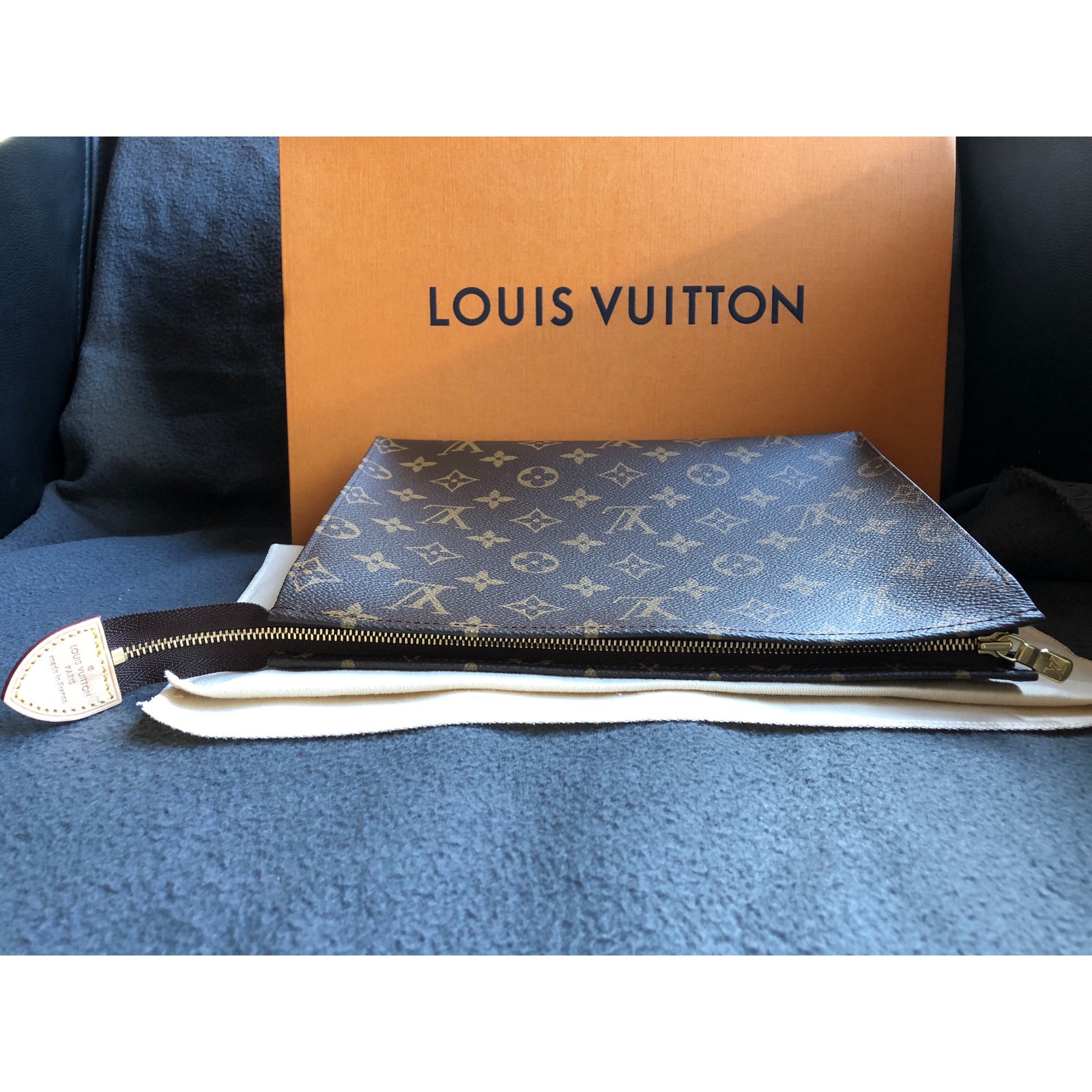 Louis Vuitton Toiletry Pouch 26 Brown Leather Cloth ref.75136