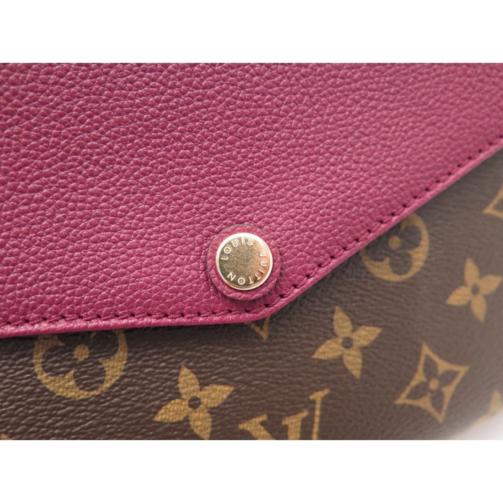 Louis Vuitton twice Brown Dark red Leather Cloth ref.75499 - Joli Closet
