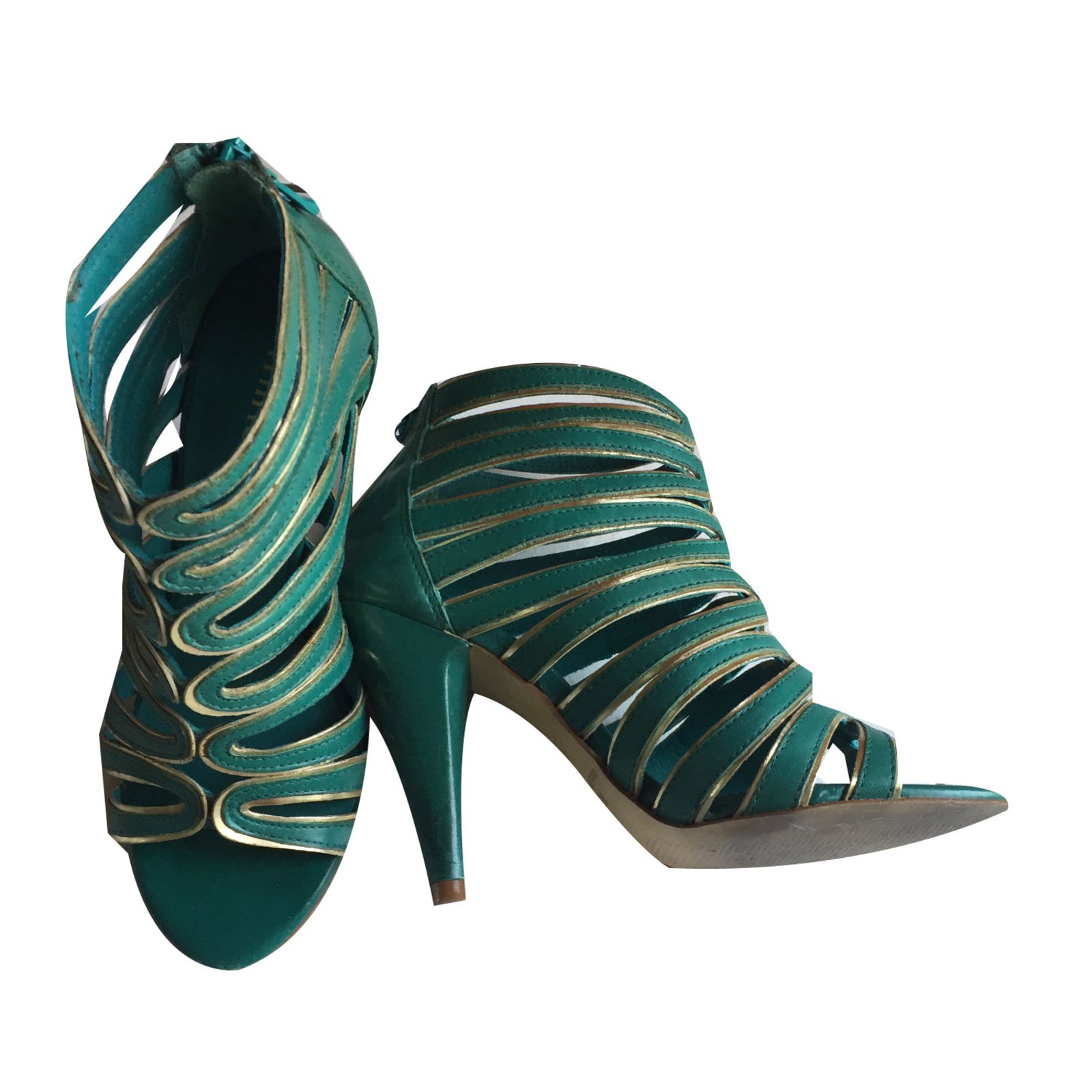 Minelli Escarpins Cuir Vert ref.75730 Joli Closet