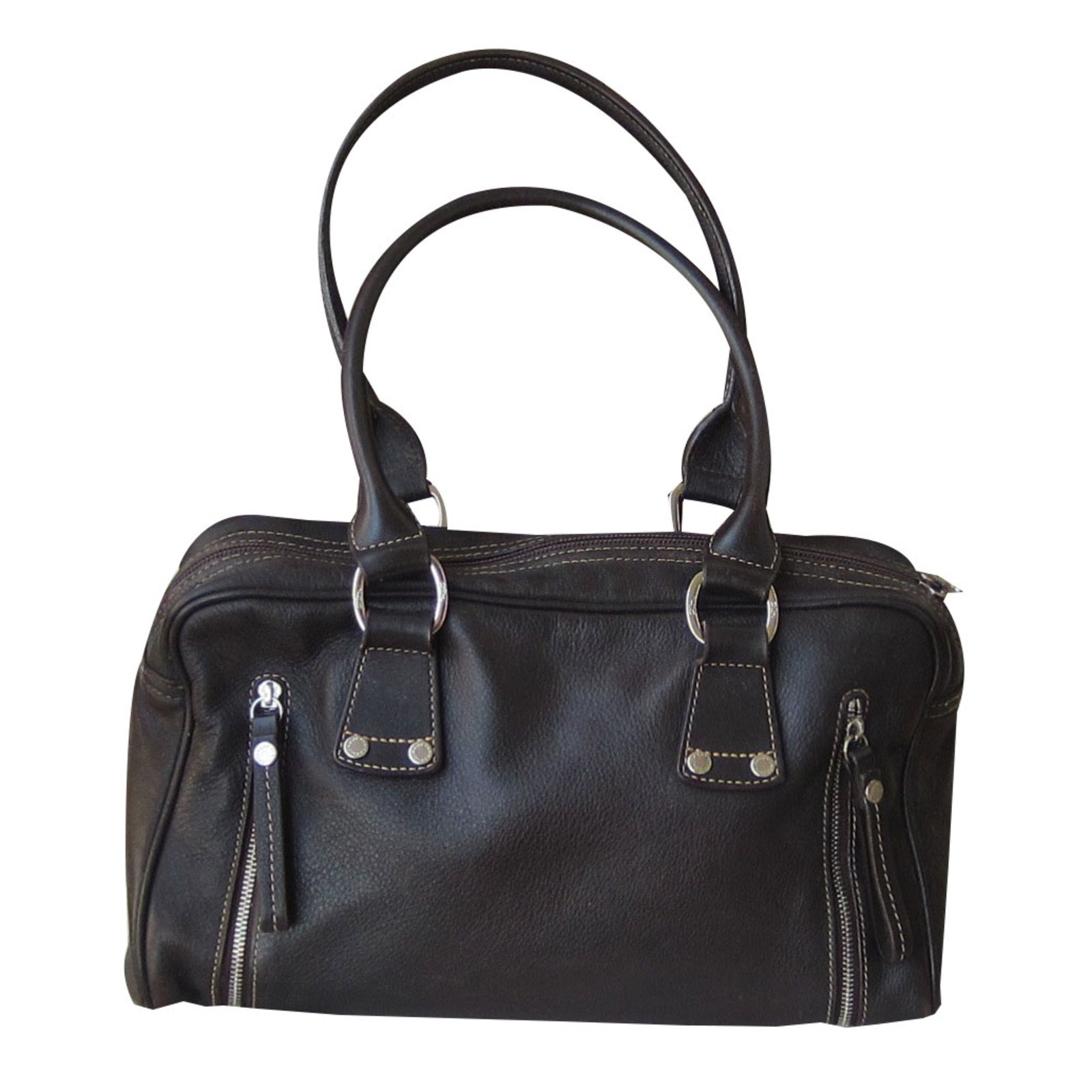 Longchamp Handbags Dark brown Leather ref.76650 - Joli Closet